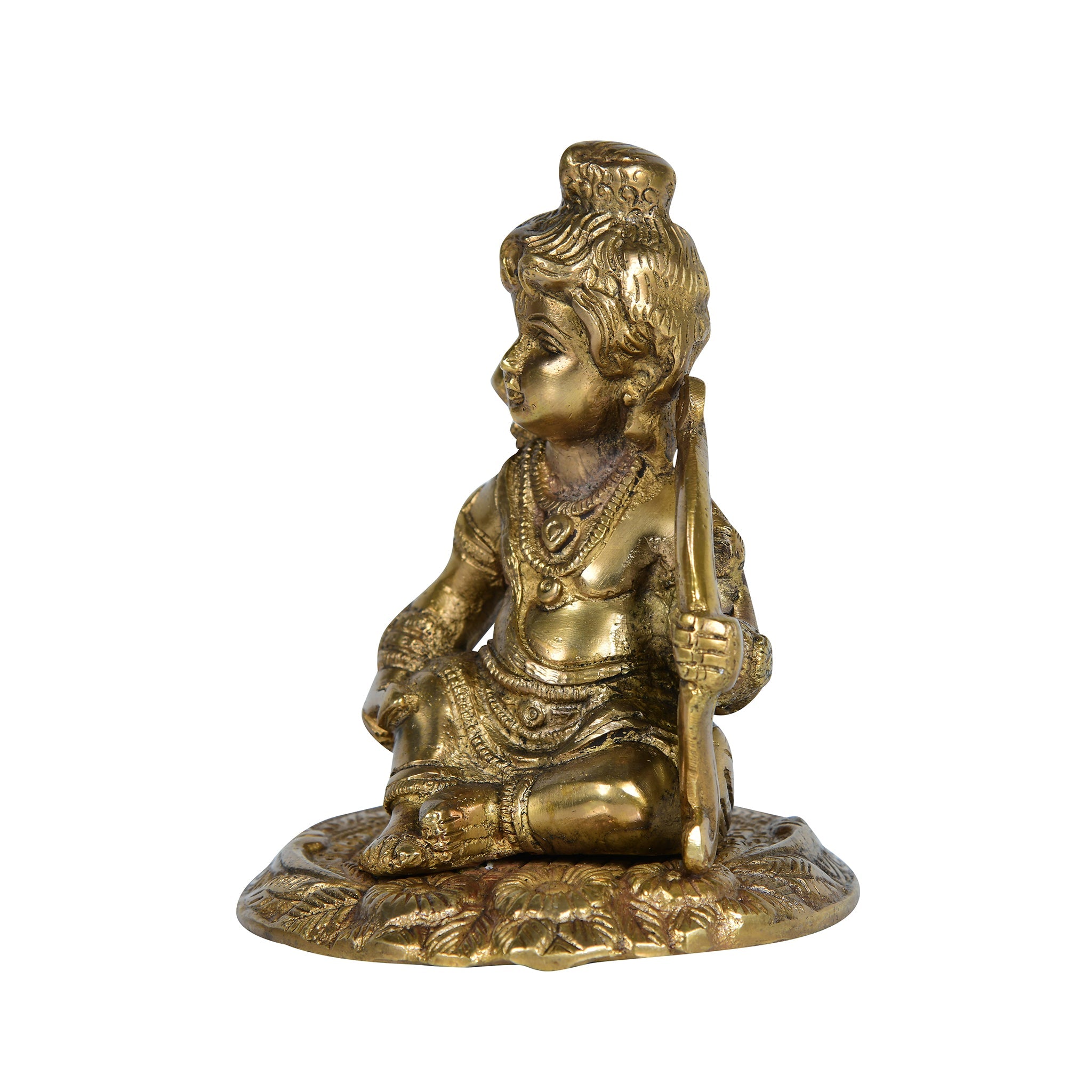 Bal Ram Lalla Brass Idol – Divine Child Krishna with Bow – Handcrafted Murti for Home Temple, Pooja & Festive Décor