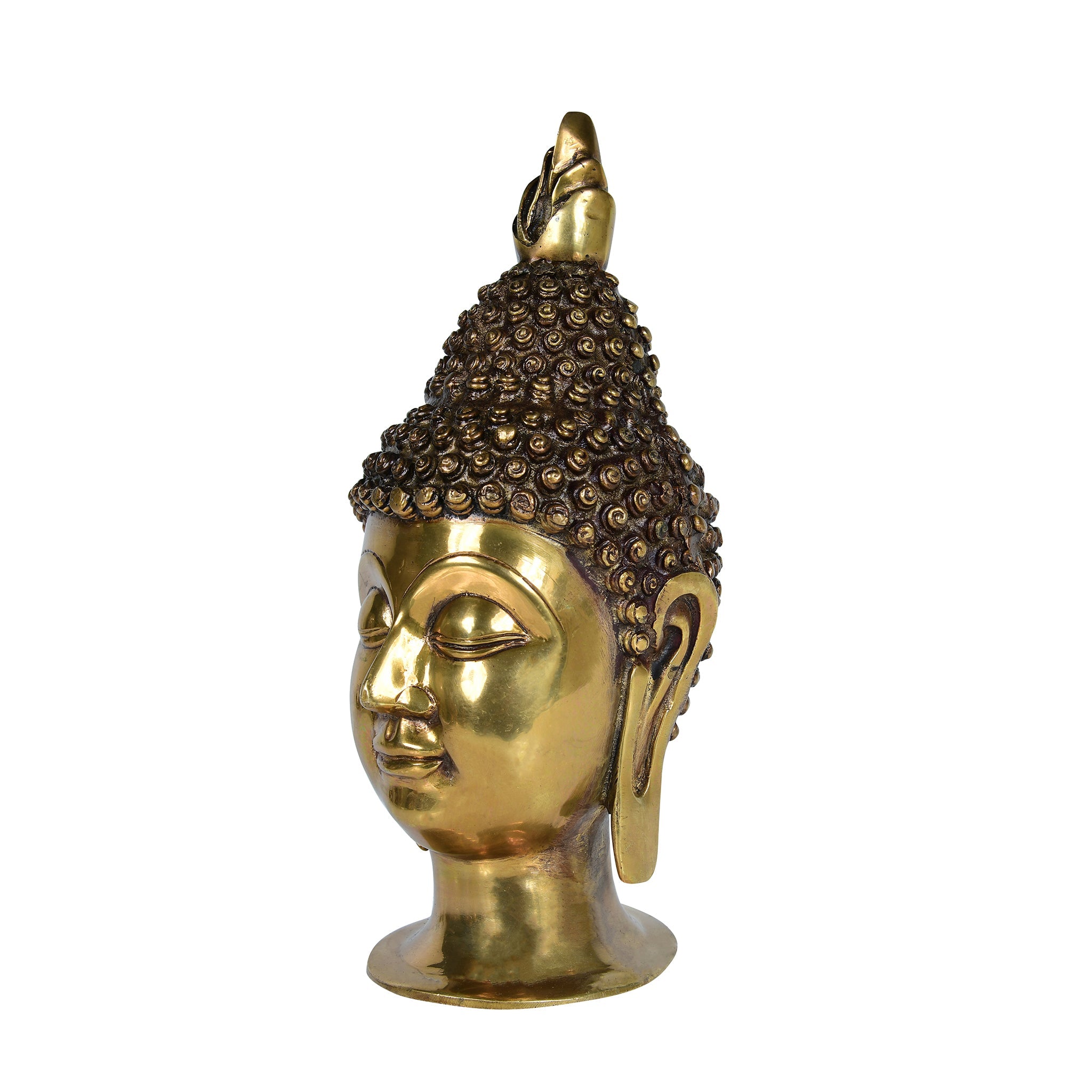 Superfine Brass Buddha Head - 12" Height