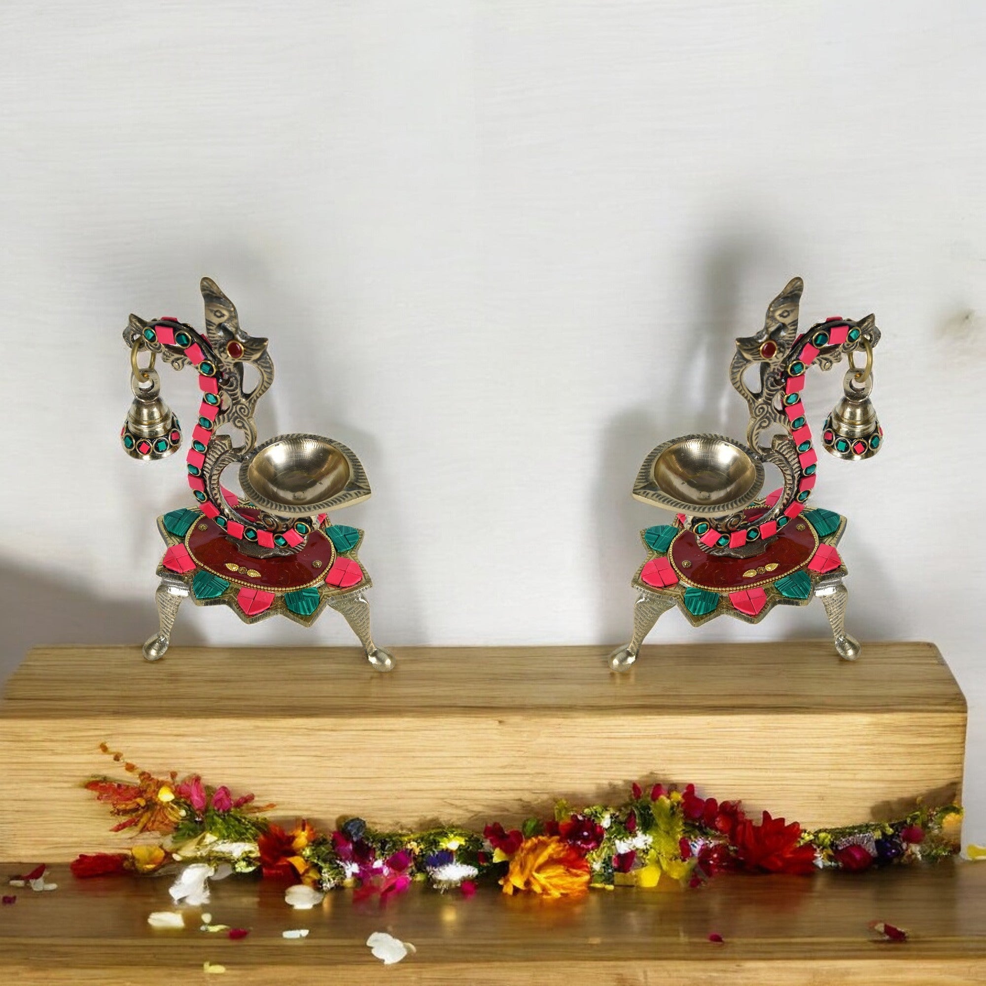 Elegant Brass Peacock Diya – Traditional Oil Lamp for Auspicious Rituals & Home Décor