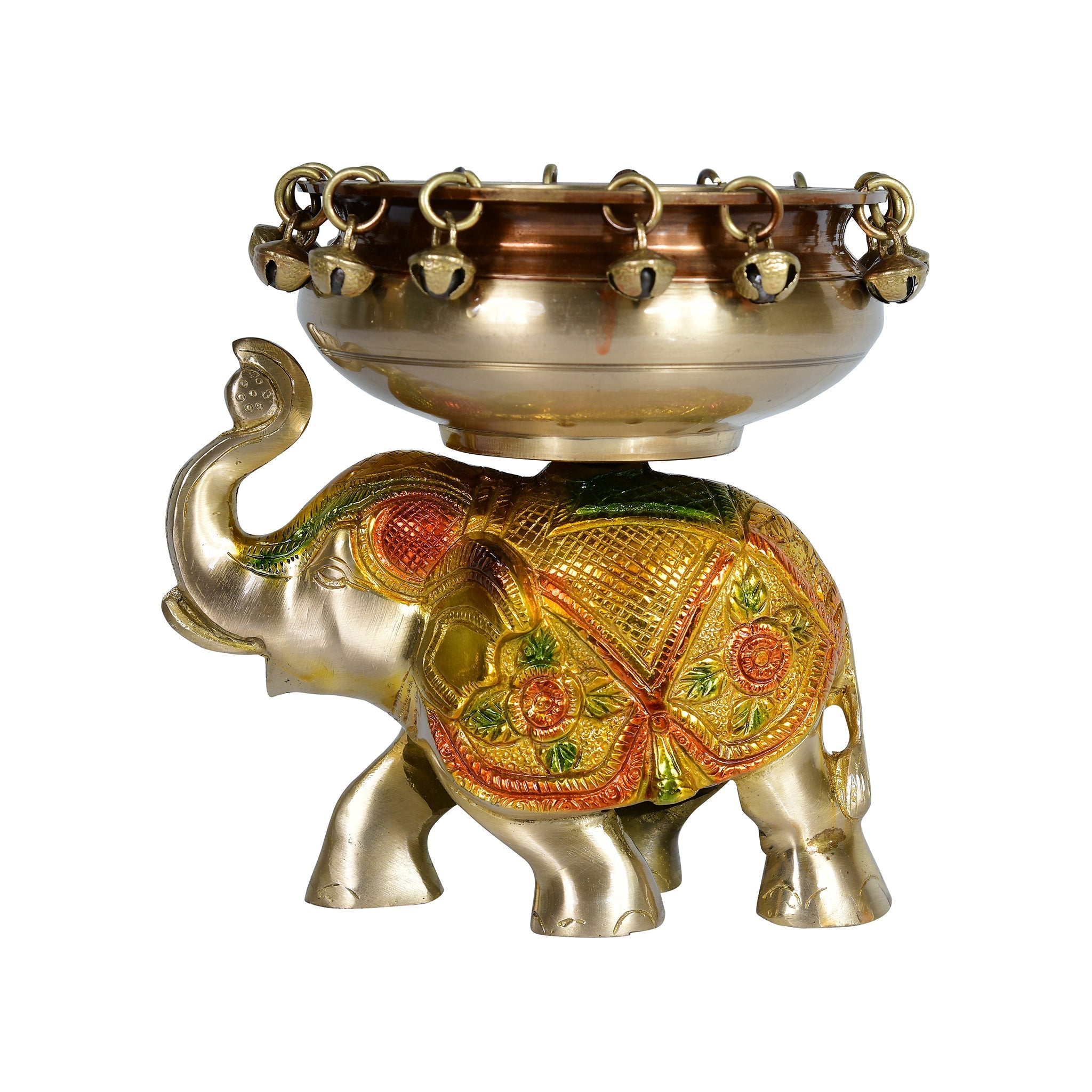 Majestic Brass Elephant Urli – Traditional Décor Bowl for Flowers & Festive Charm