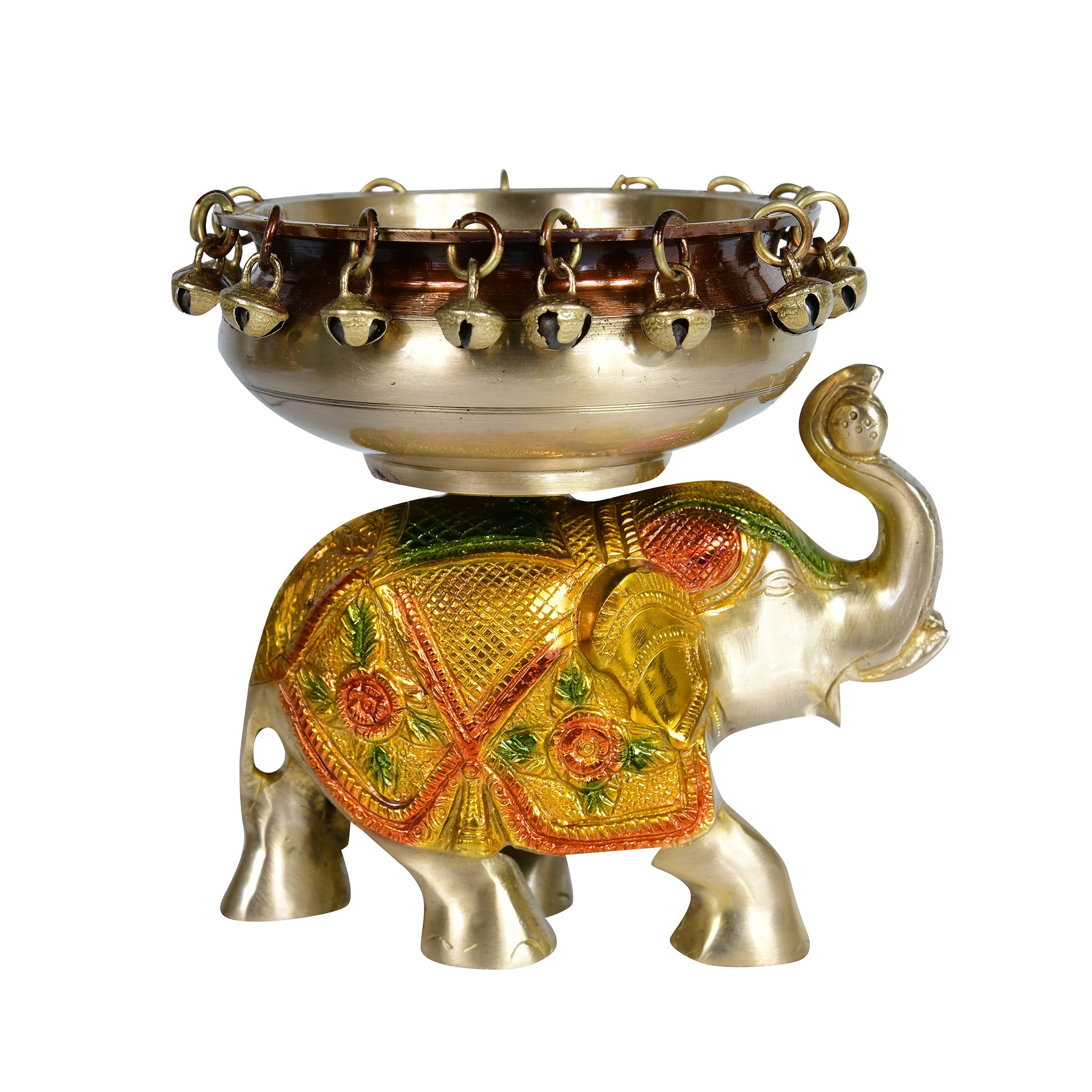 Majestic Brass Elephant Urli – Traditional Décor Bowl for Flowers & Festive Charm