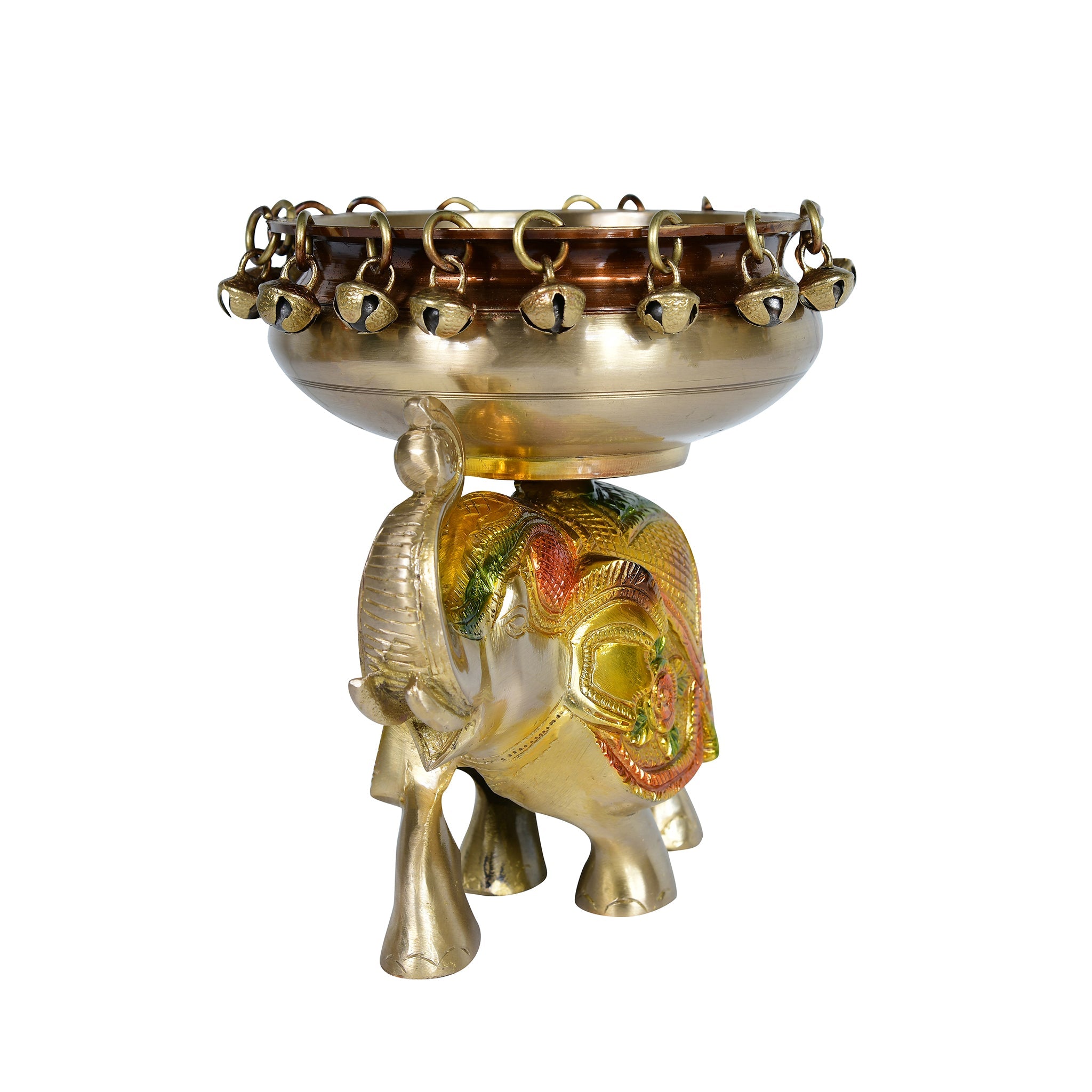 Majestic Brass Elephant Urli – Traditional Décor Bowl for Flowers & Festive Charm
