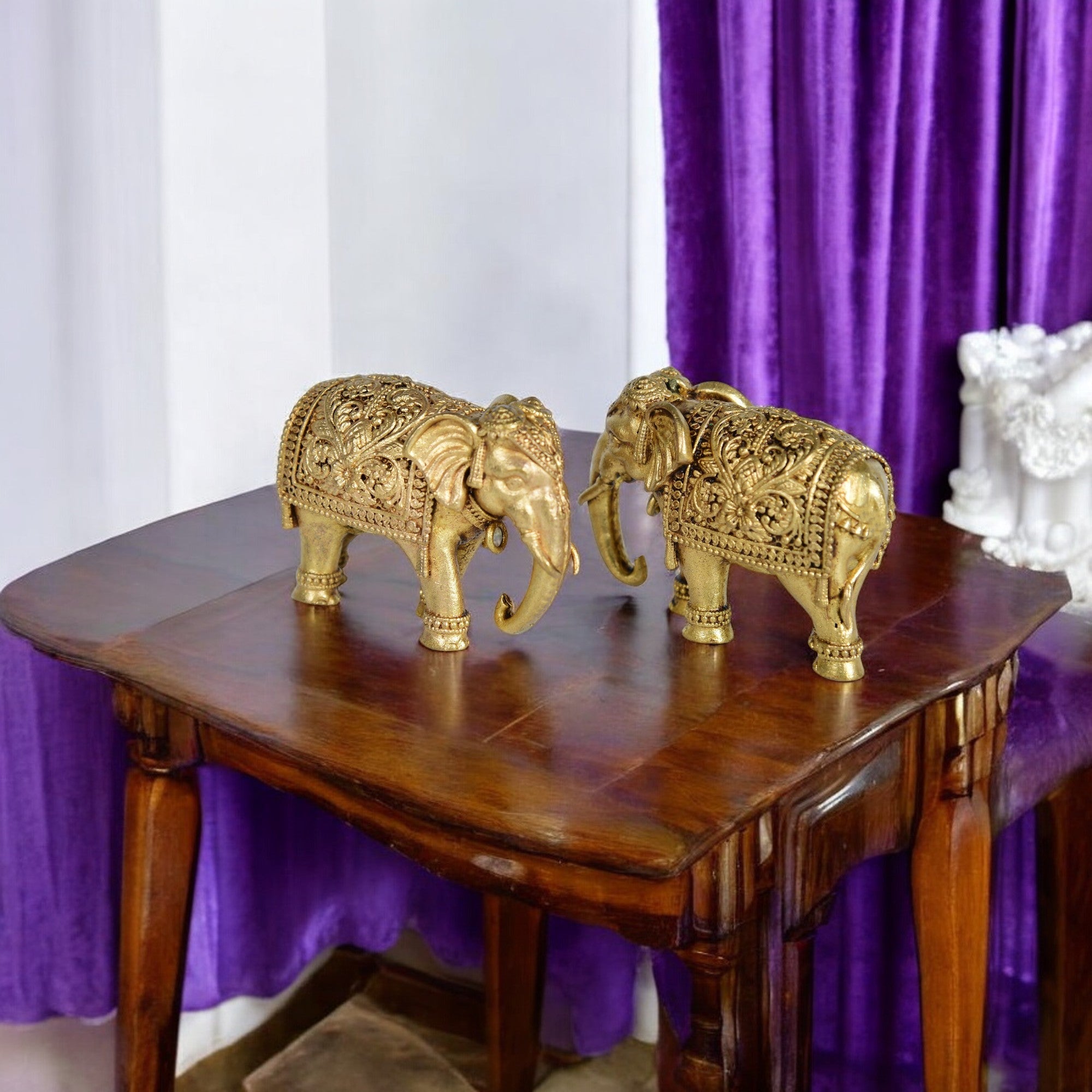 Brass Superfine Elephant  Pair- 3" Height