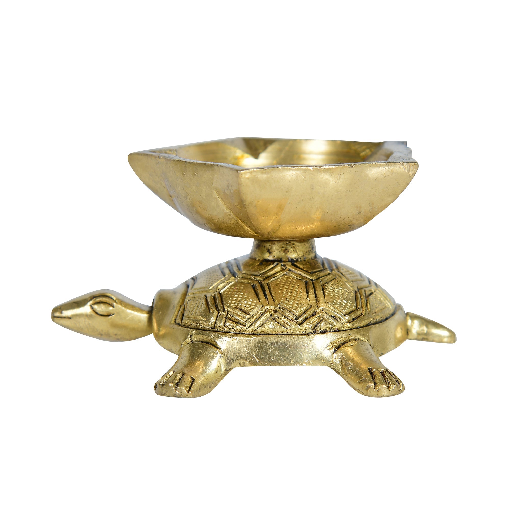 Sacred Brass Turtle Diya  – Auspicious Pooja Oil Lamps for Prosperity & Divine Light