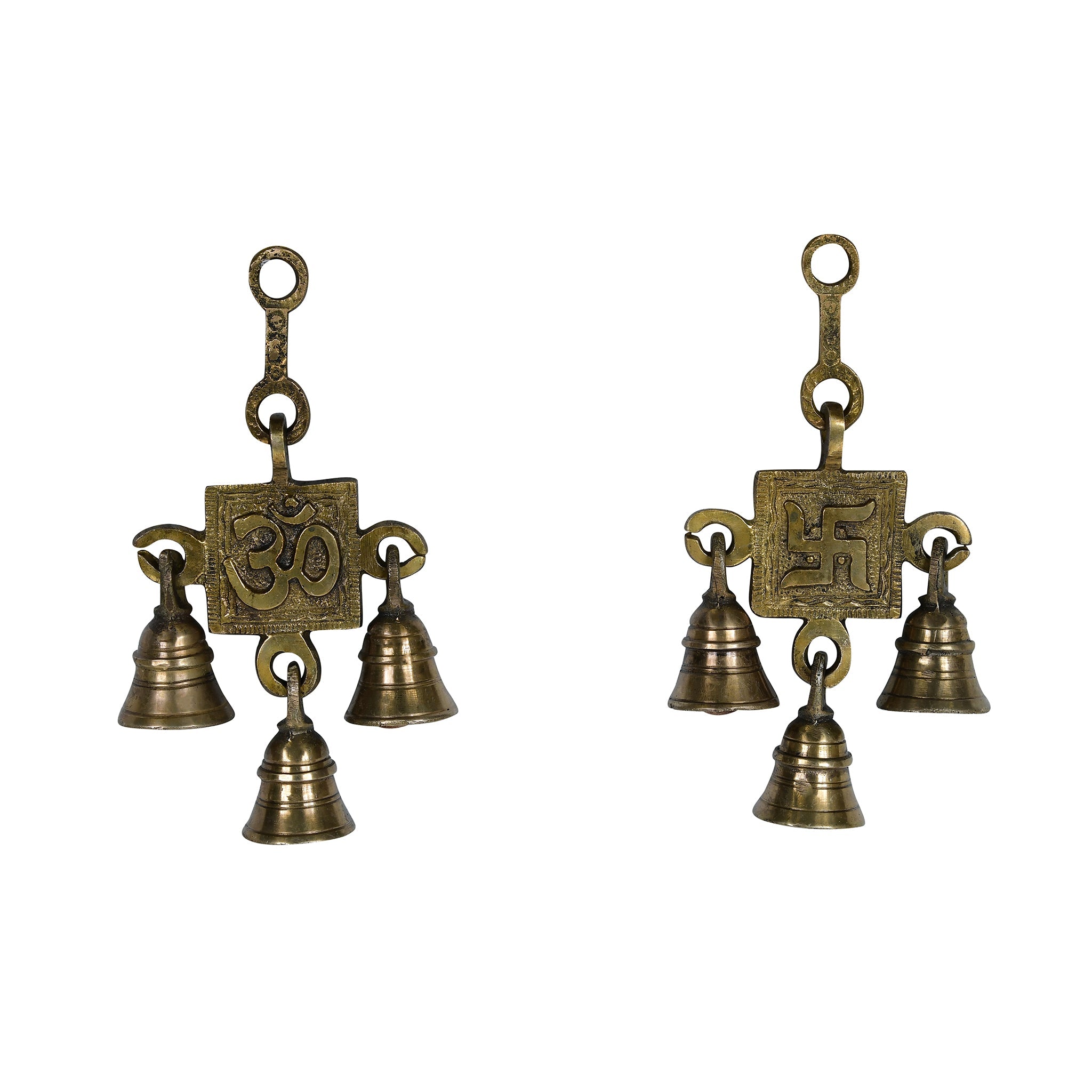 Brass Wind Chimes On and Swastik Combo