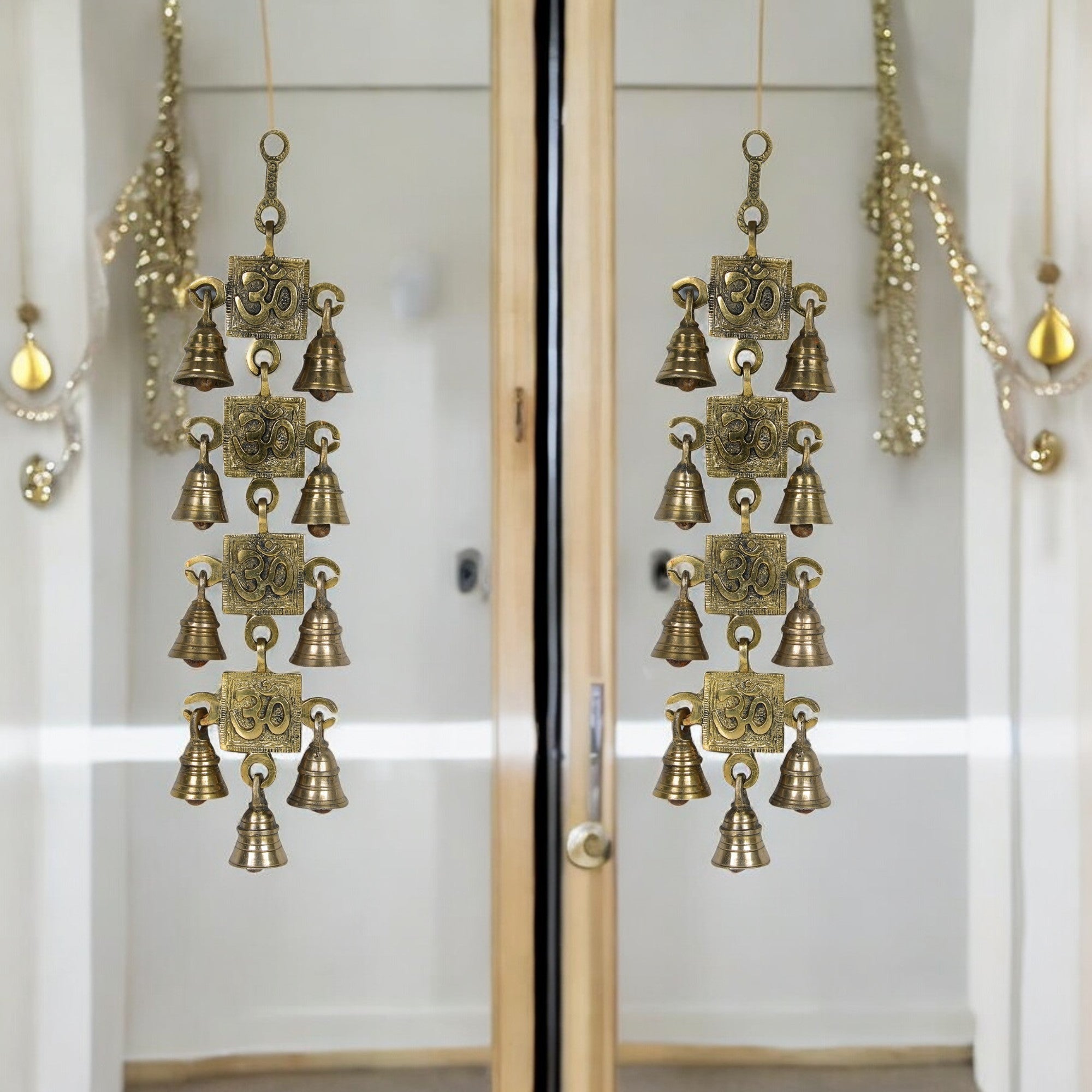 Pure Brass Handcrafted Wind Chimes/Wall Hanging - 14.5" Height
