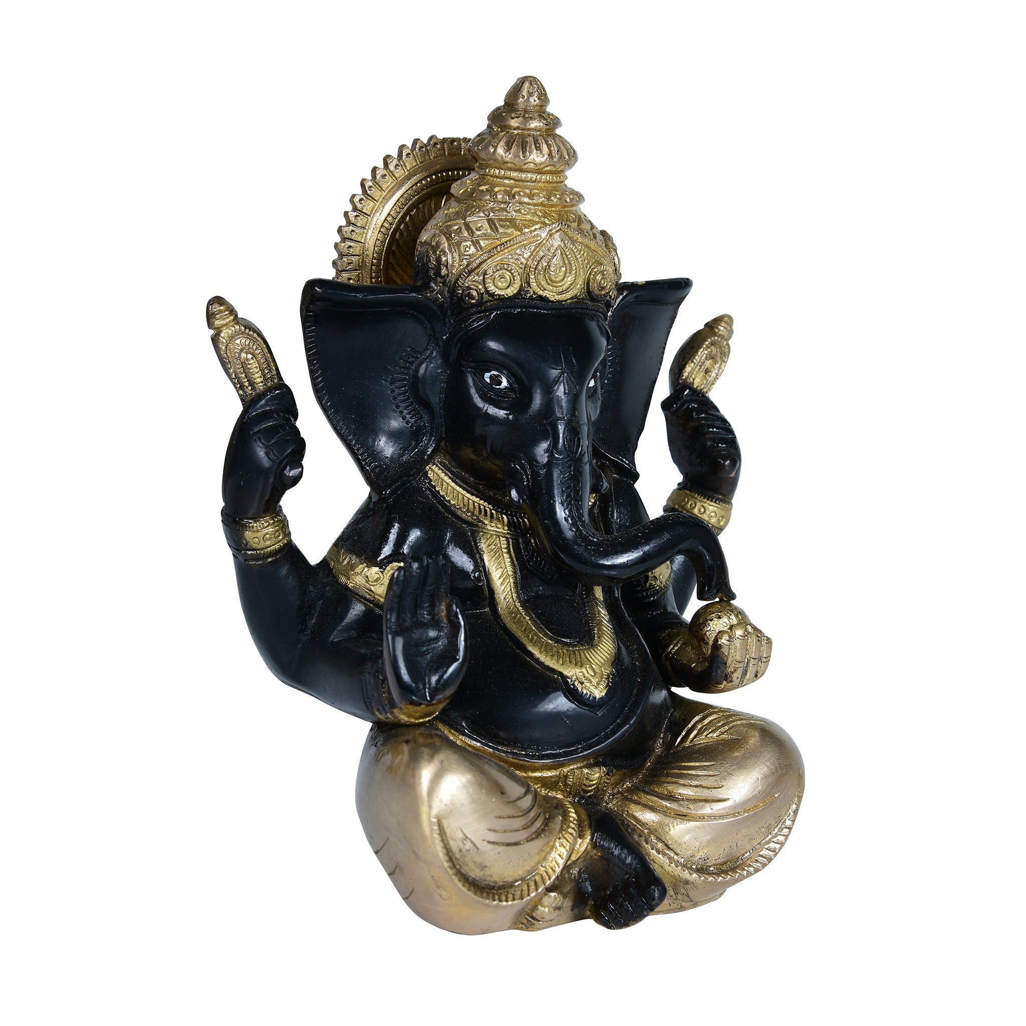 Brass Handcrafted Ganesh Ji - 7.5" Height