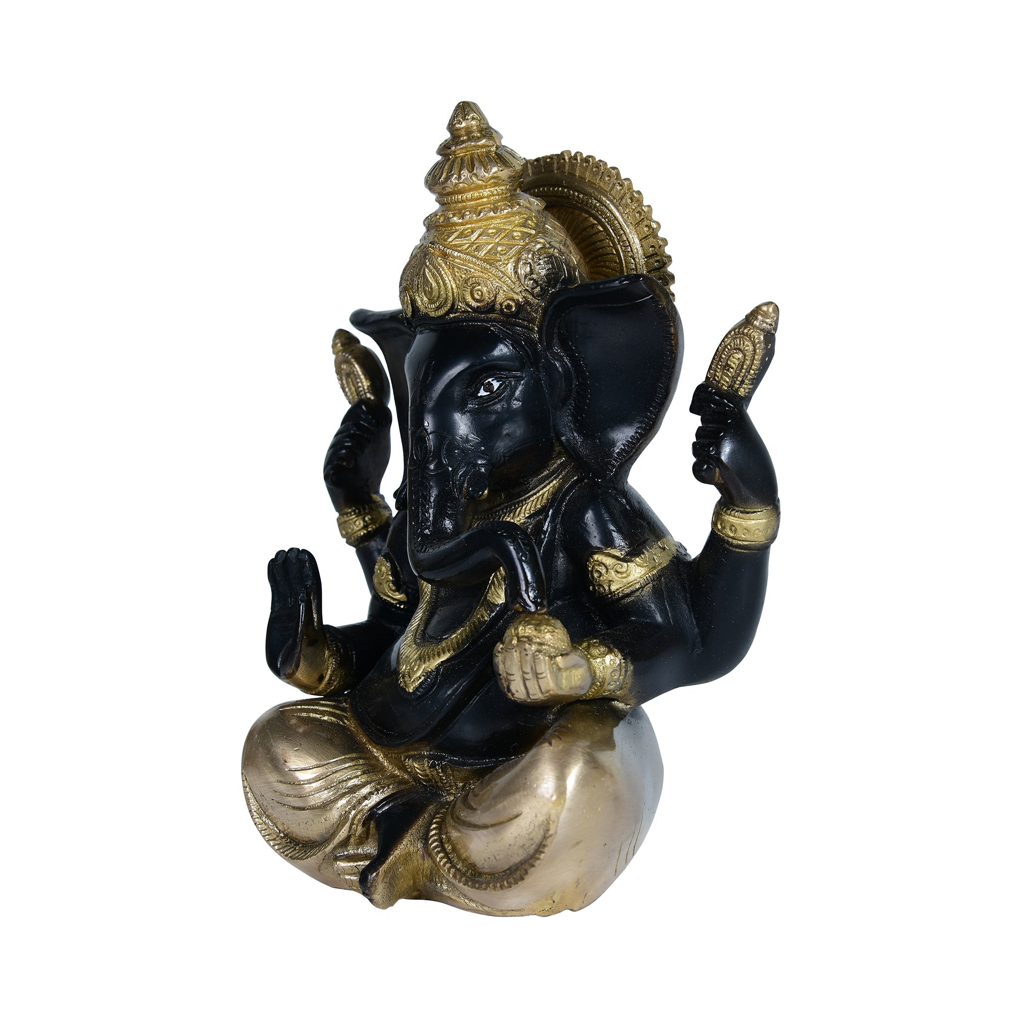 Brass Handcrafted Ganesh Ji - 7.5" Height