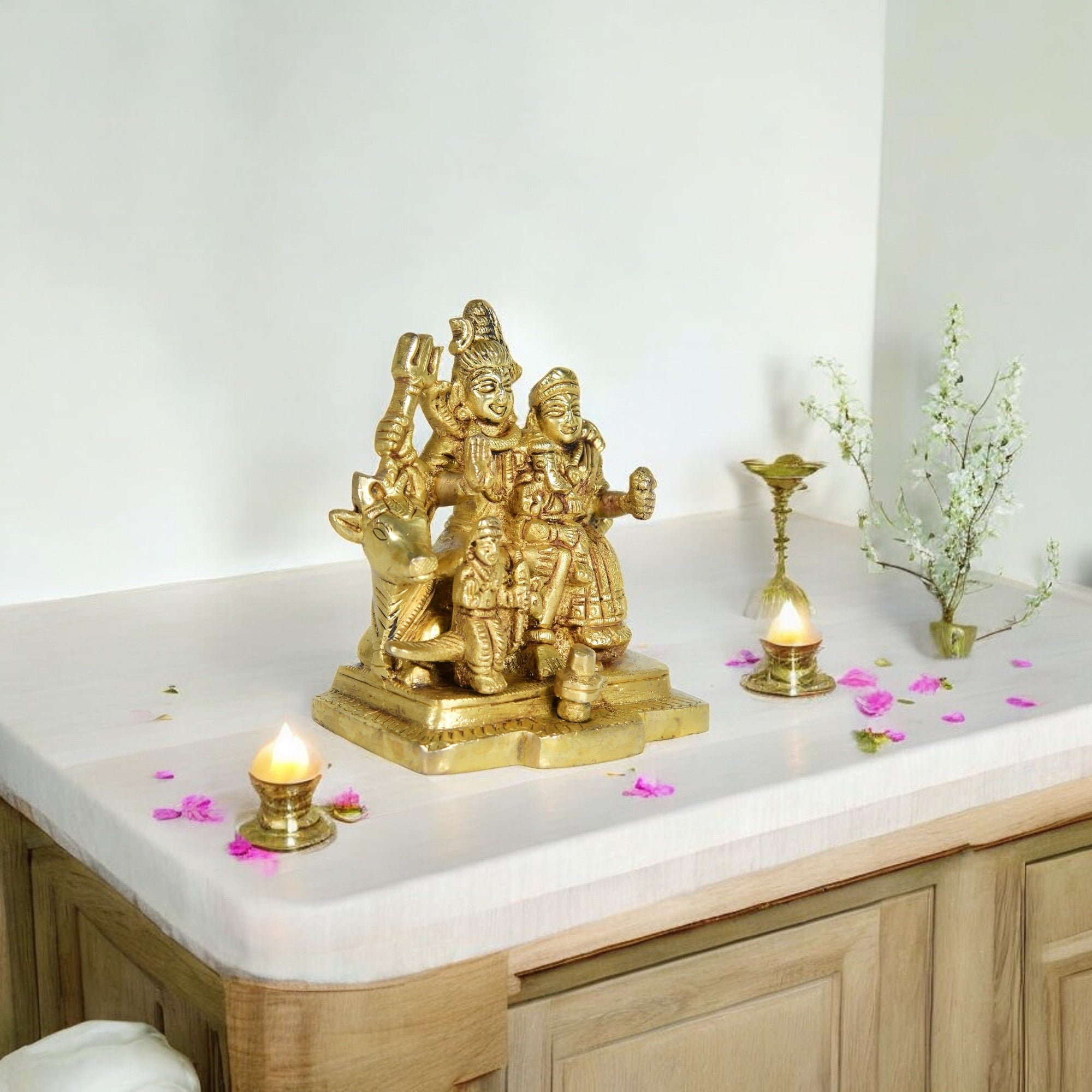 Pure Brass Shiv Parivar - 5" Height