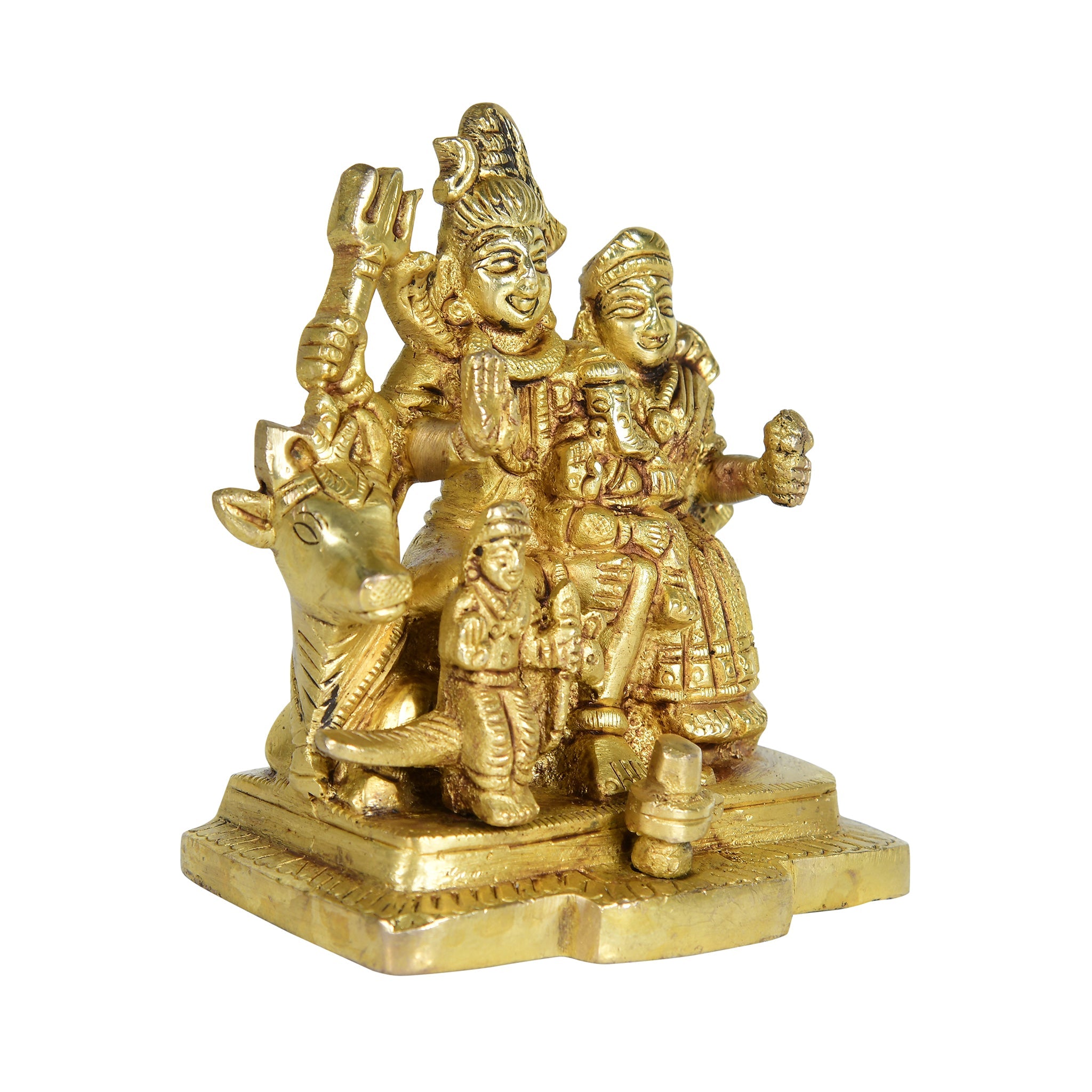 Pure Brass Shiv Parivar - 4" Height