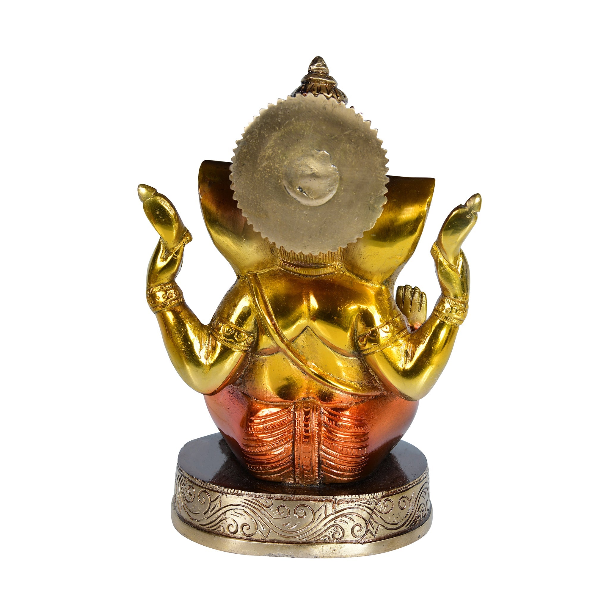 Brass Ganesh Ji Sitting on Gaddi - 8" Height
