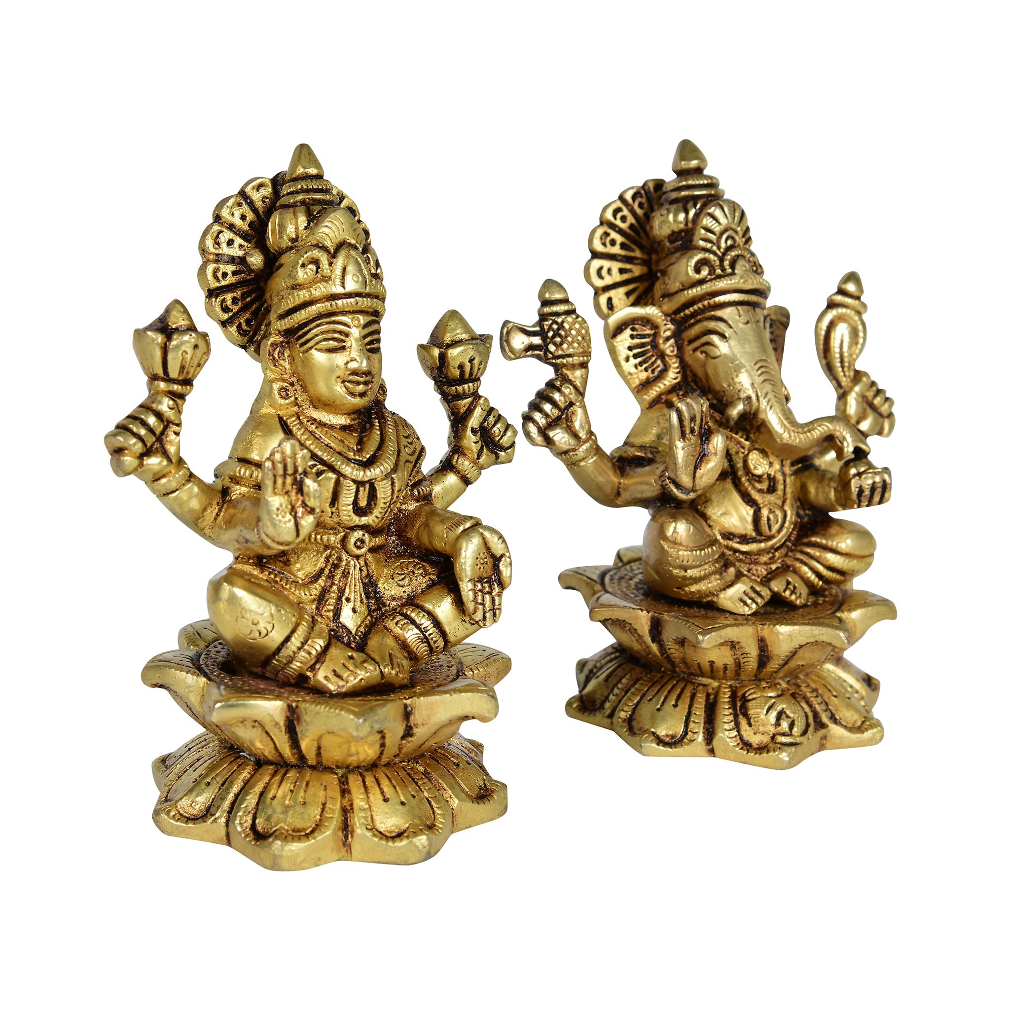 Sacred Lakshmi Ganesh Idol Set with Elephants – Prosperity, Wisdom & Divine Grace