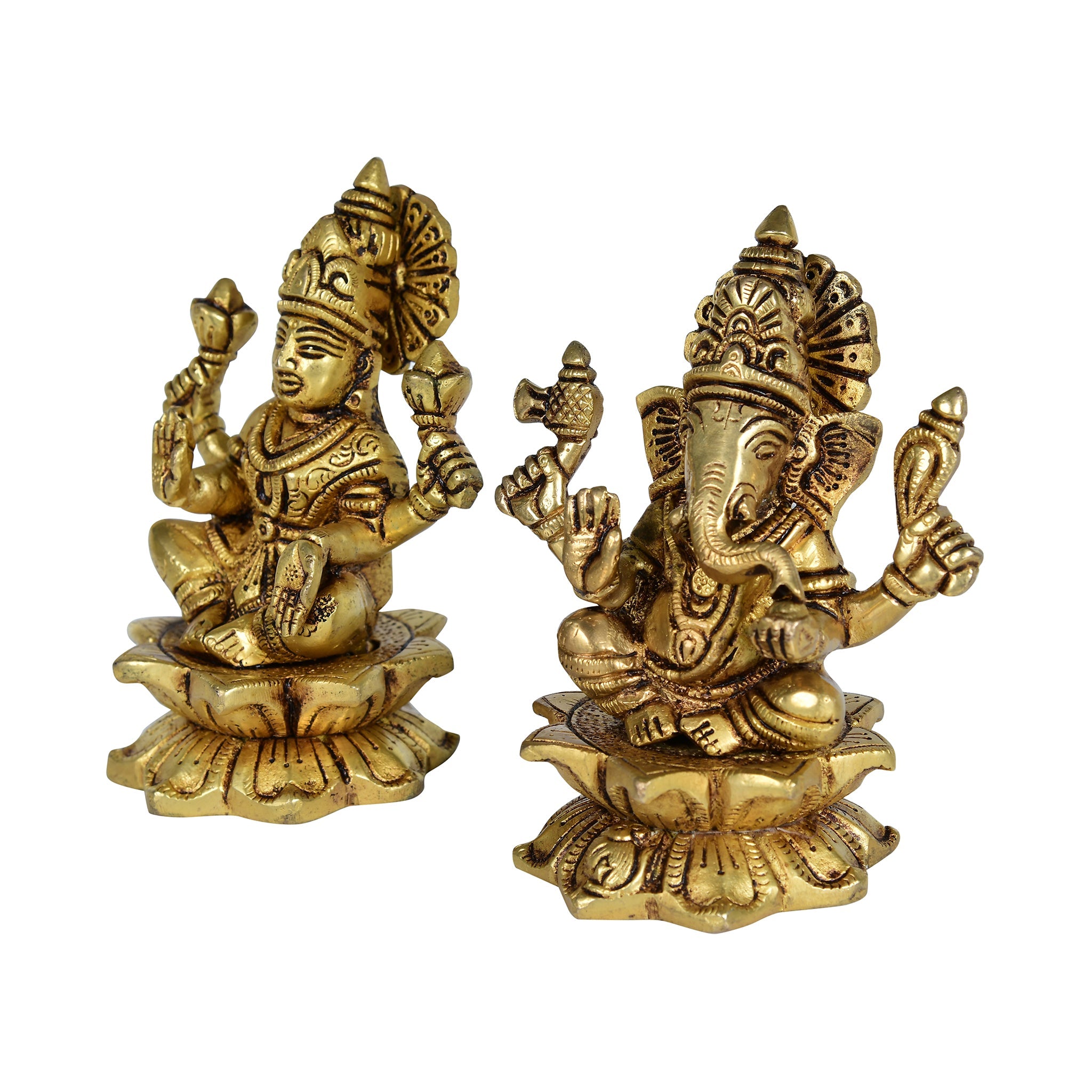 Sacred Lakshmi Ganesh Idol Set with Elephants – Prosperity, Wisdom & Divine Grace