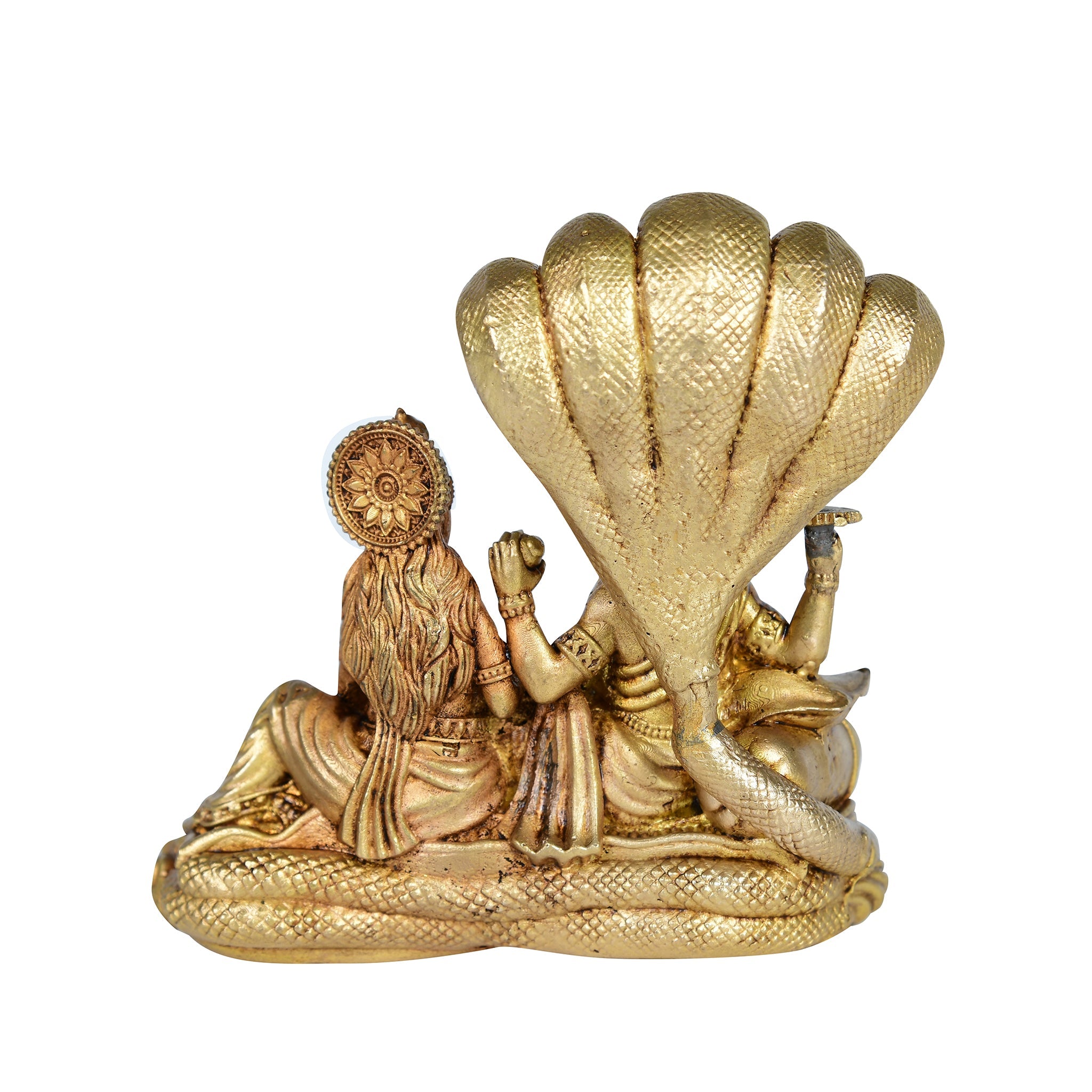 Brass Lakshmi Narayan Statue on Shesh Nag – Decorative Hindu Idol for Home Décor & Spiritual Gifting