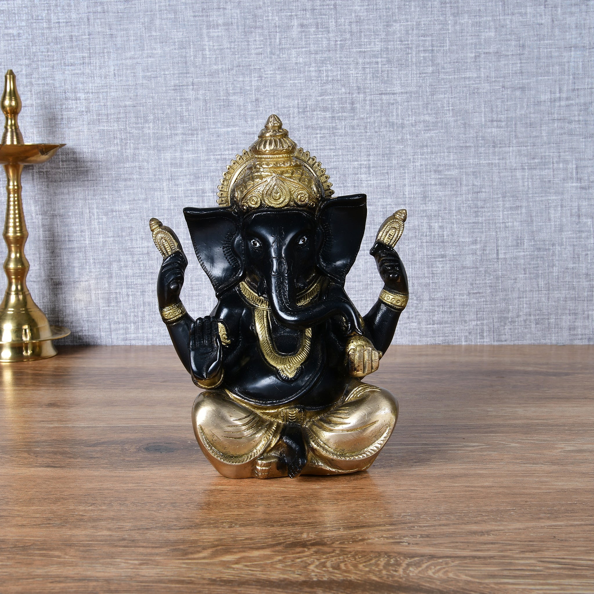Brass Handcrafted Ganesh Ji - 7.5" Height