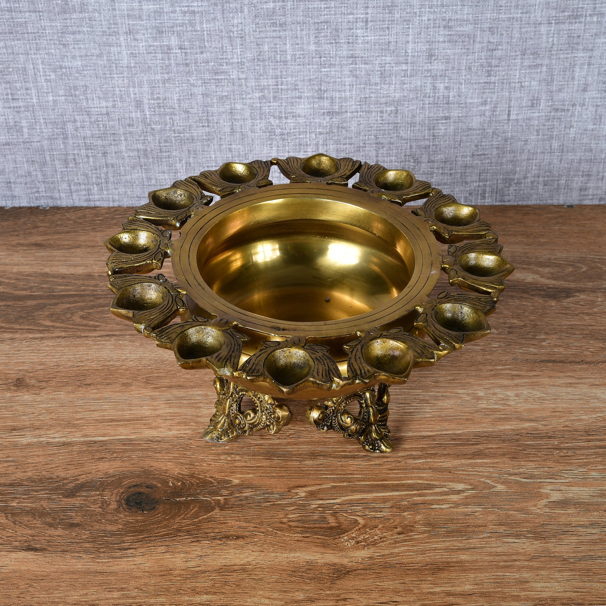 Brass Lotus Urli Bowl – Traditional Decorative Urli for Flowers & Festive Décor