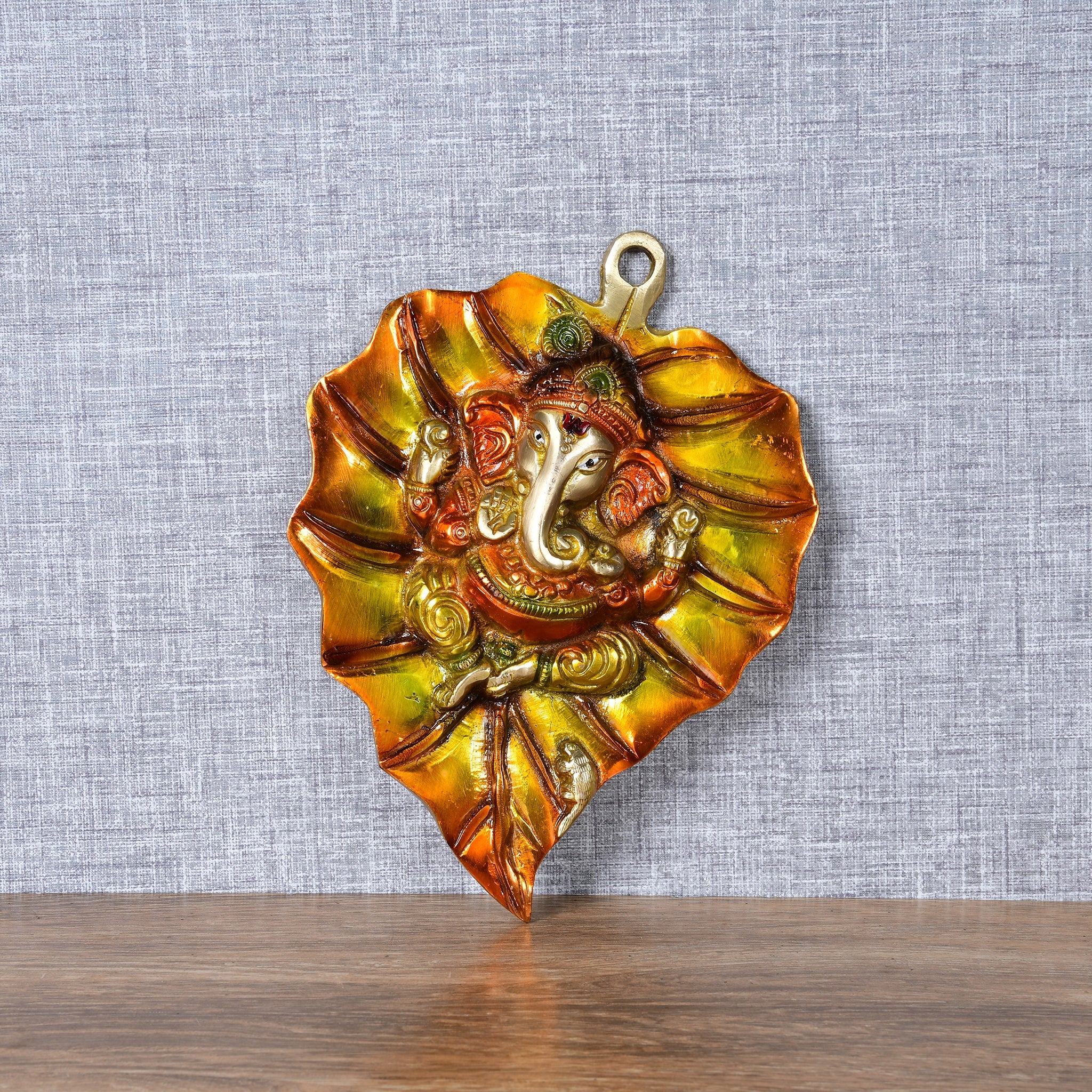 Divine Ganesha Wall Hanging on Peepal Leaf – Auspicious Home & Office Décor