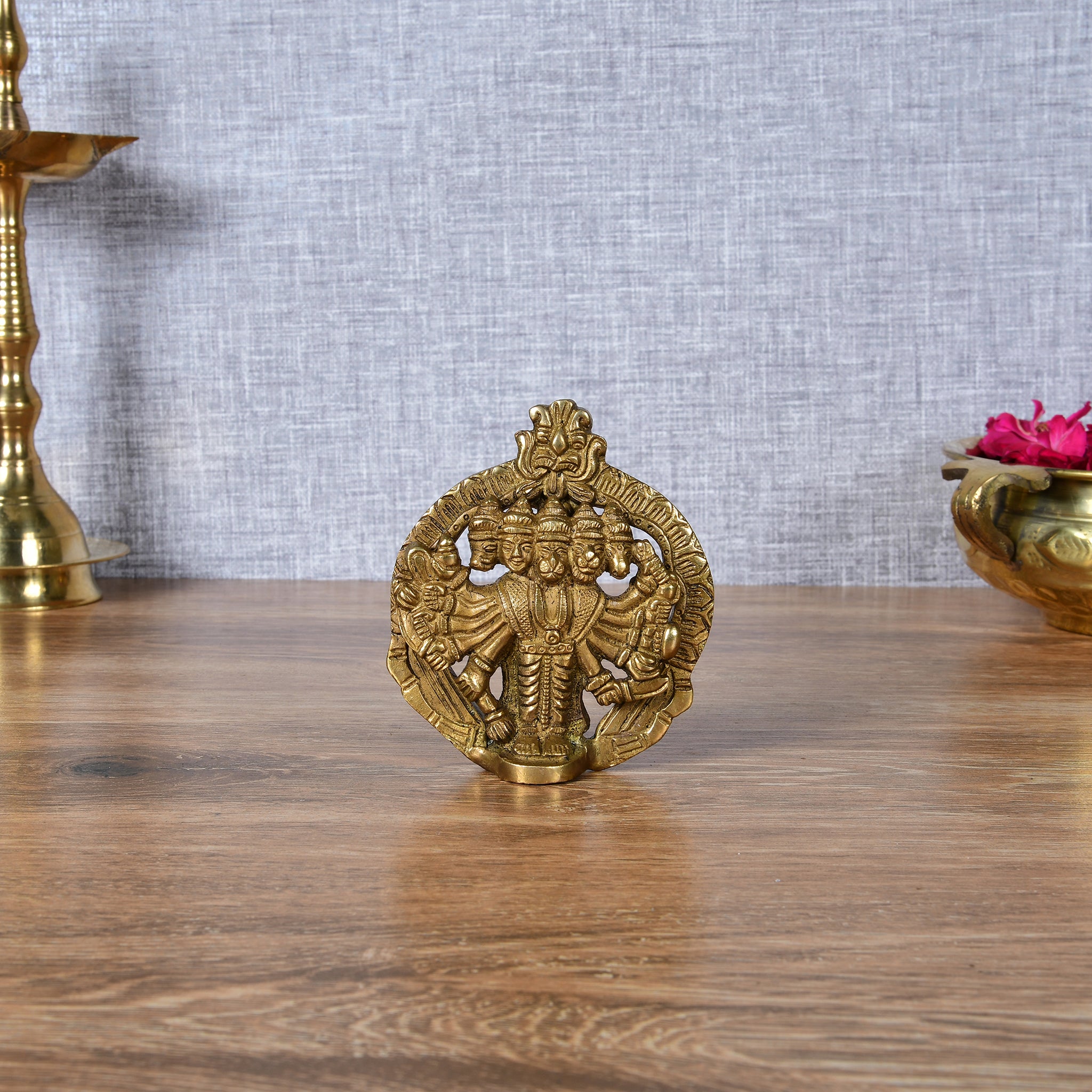 Brass Hanuman Ji Wall Hanging - 4" Height