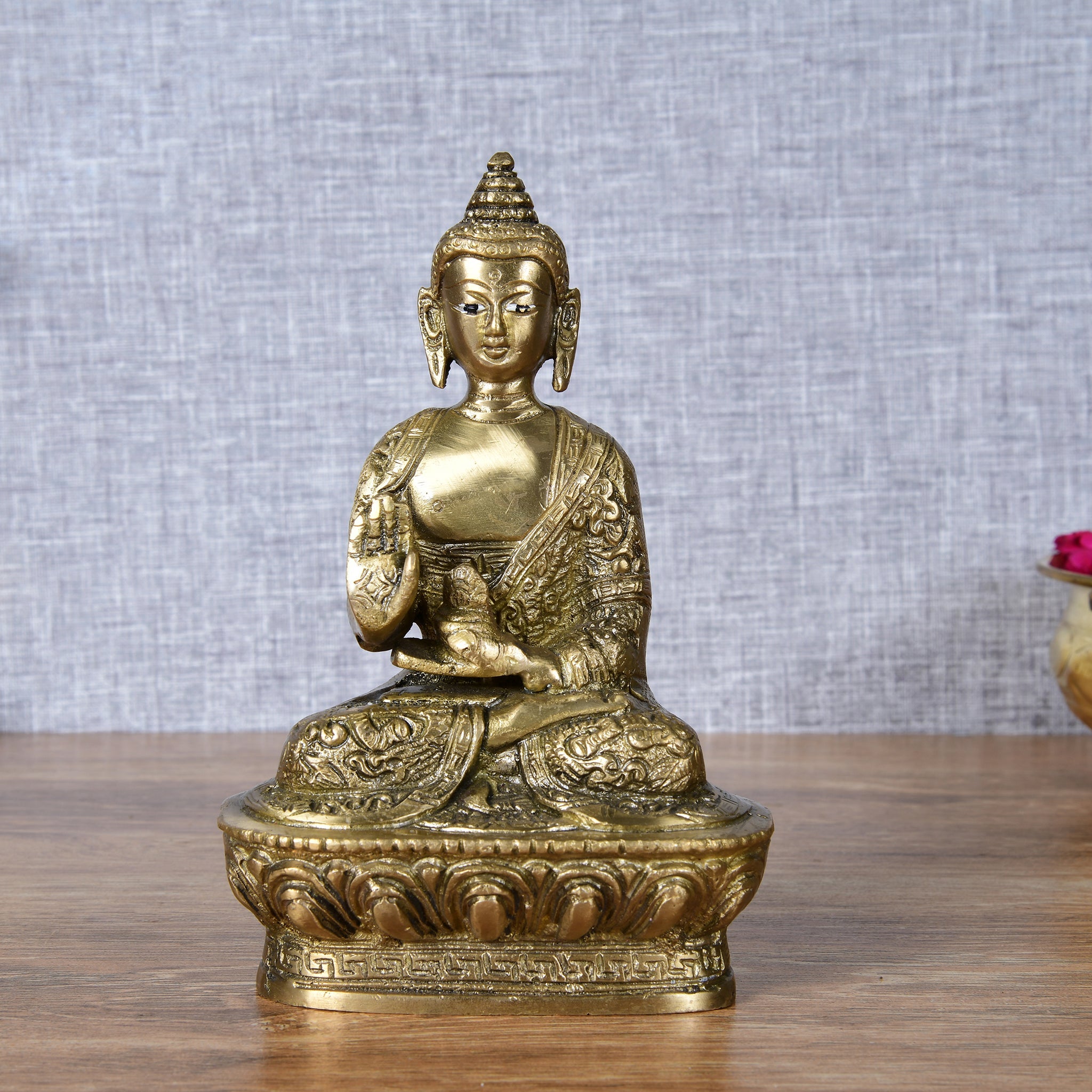 Brass Calm Buddy Buddha Statue - 6.5" Height