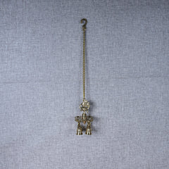 Brass Wall Hanging Peacock Diya with Bells