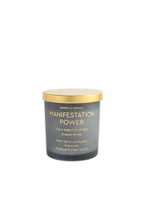 Manifestation Power Crystal Candle | White Tea & Lemongrass Aromatherapy Soy Candle