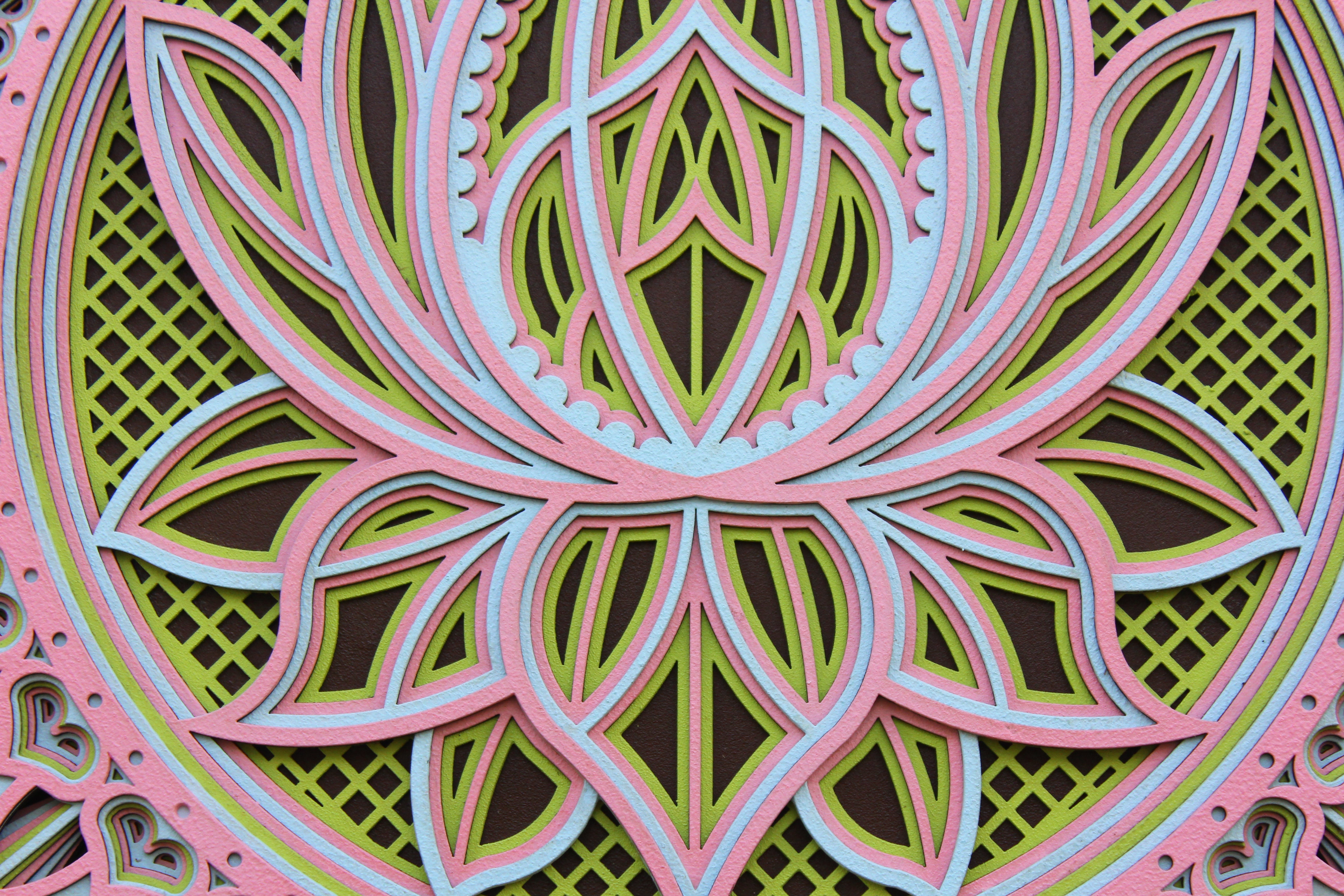 Lotus Flower Colored, Artisan Mandala Wall hanging, Gift, Spiritual awakening
