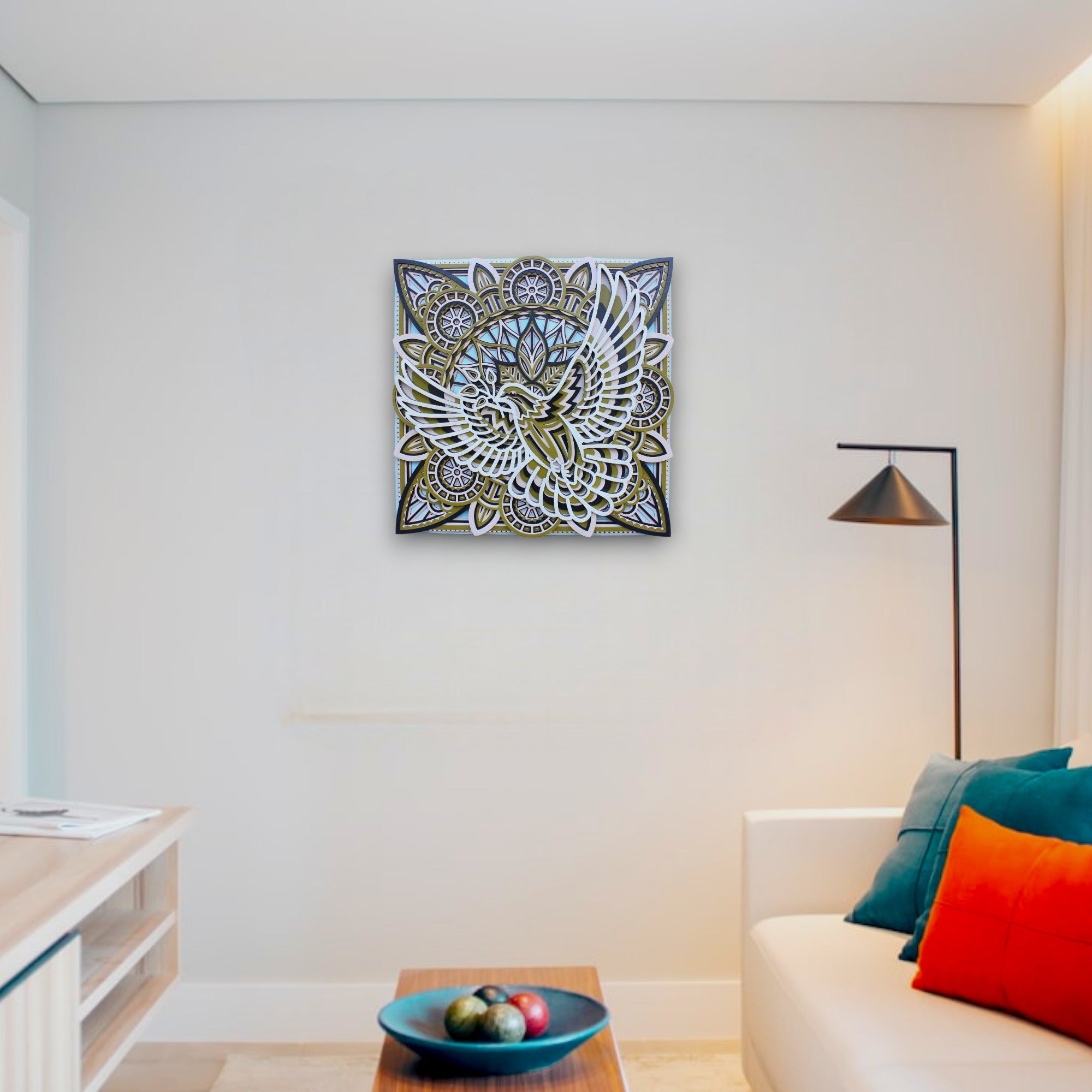 Dove Manda Wall Art- Symbol of Freedom, Spiritual Gift, Home Decor, Boho