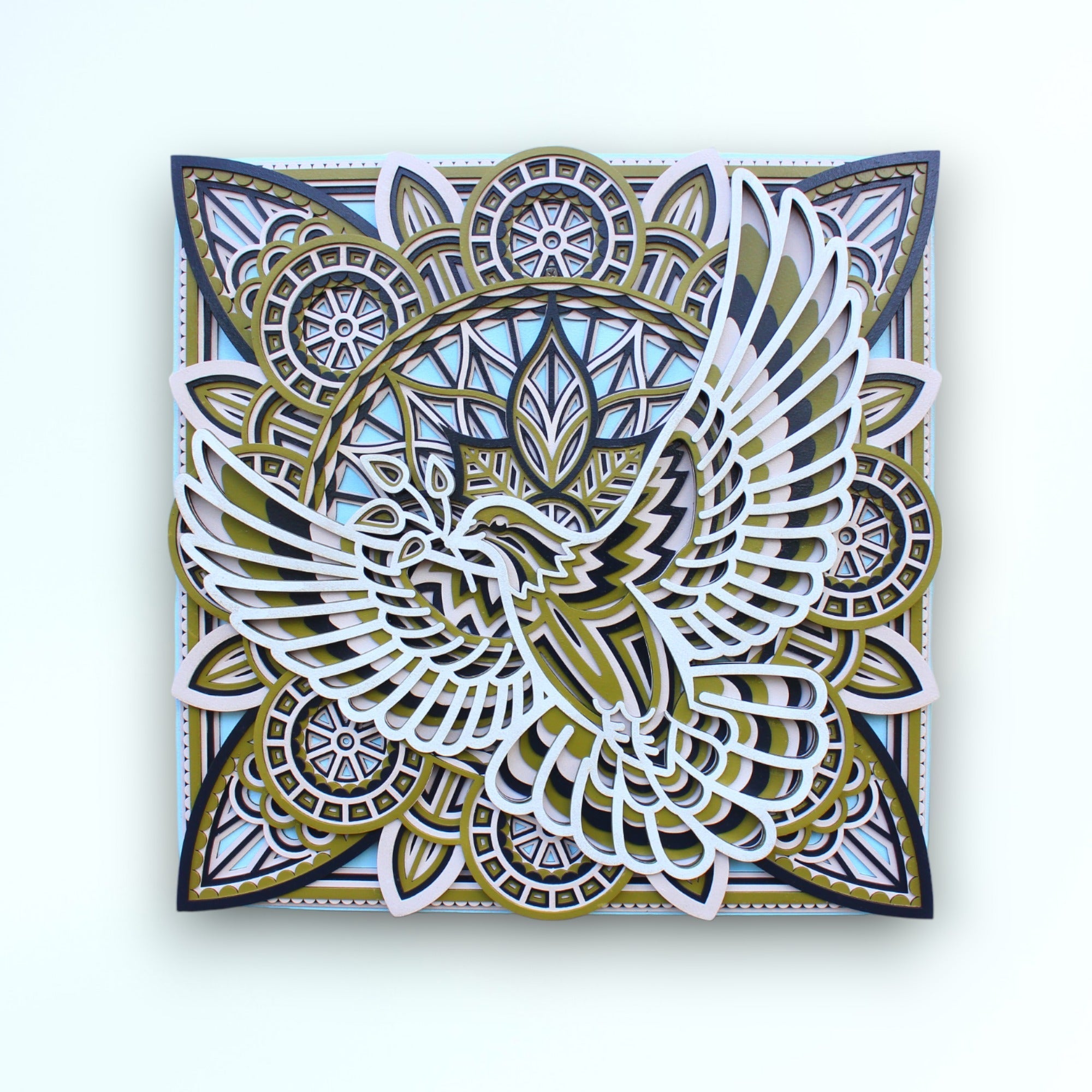 Dove Manda Wall Art- Symbol of Freedom, Spiritual Gift, Home Decor, Boho