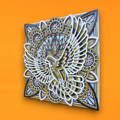 Dove Manda Wall Art- Symbol of Freedom, Spiritual Gift, Home Decor, Boho