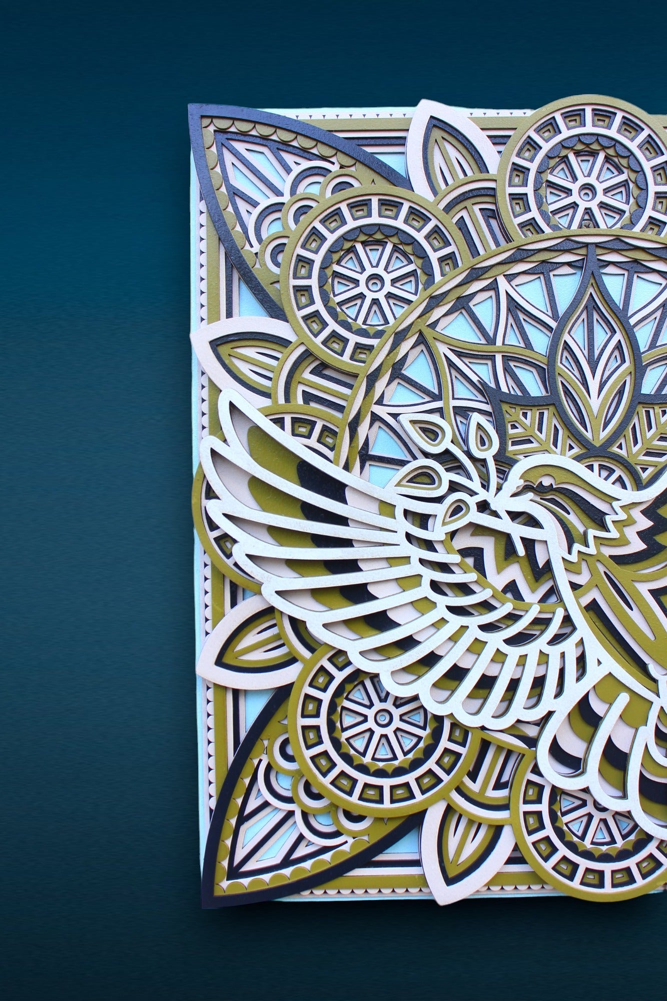 Dove Manda Wall Art- Symbol of Freedom, Spiritual Gift, Home Decor, Boho