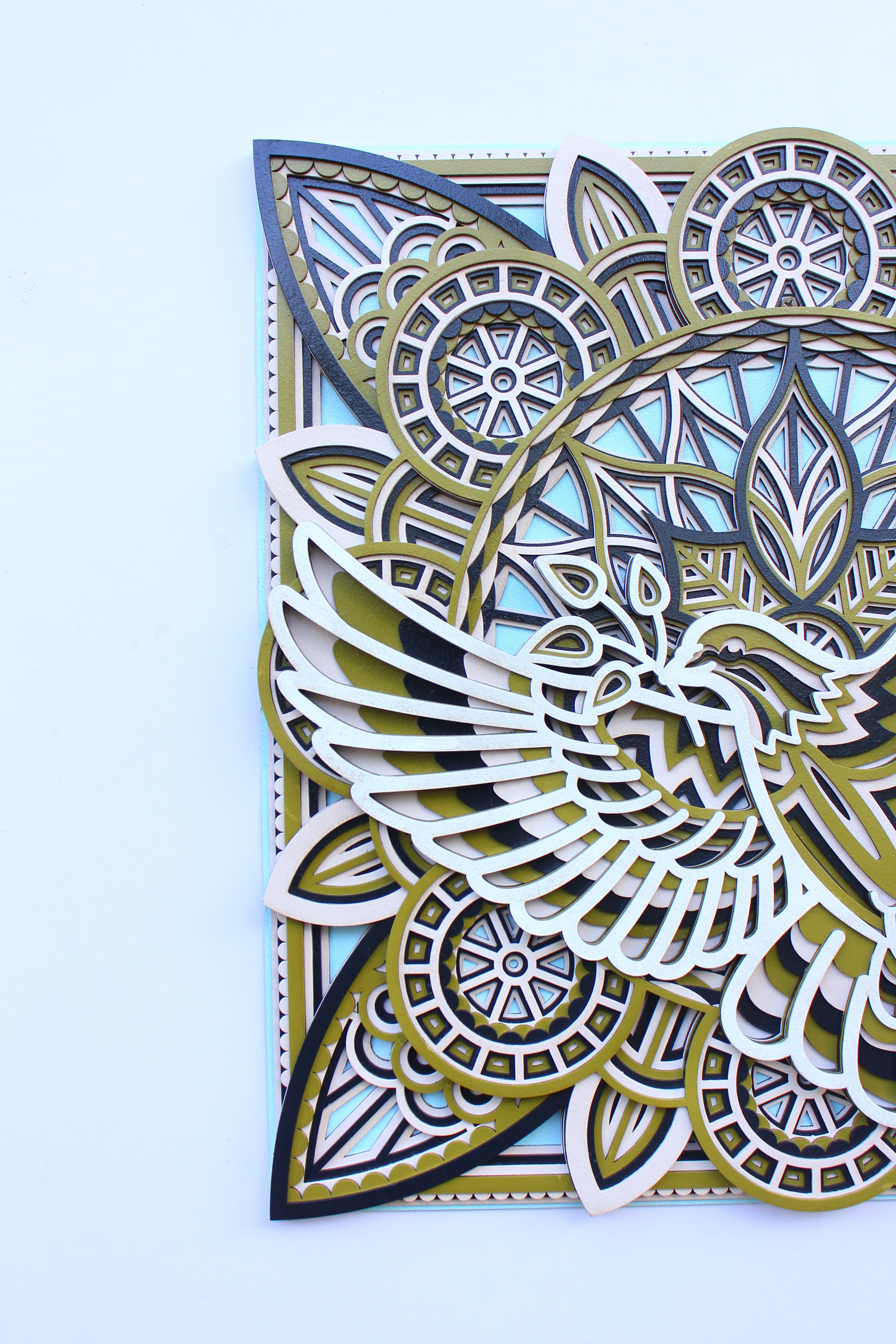 Dove Manda Wall Art- Symbol of Freedom, Spiritual Gift, Home Decor, Boho