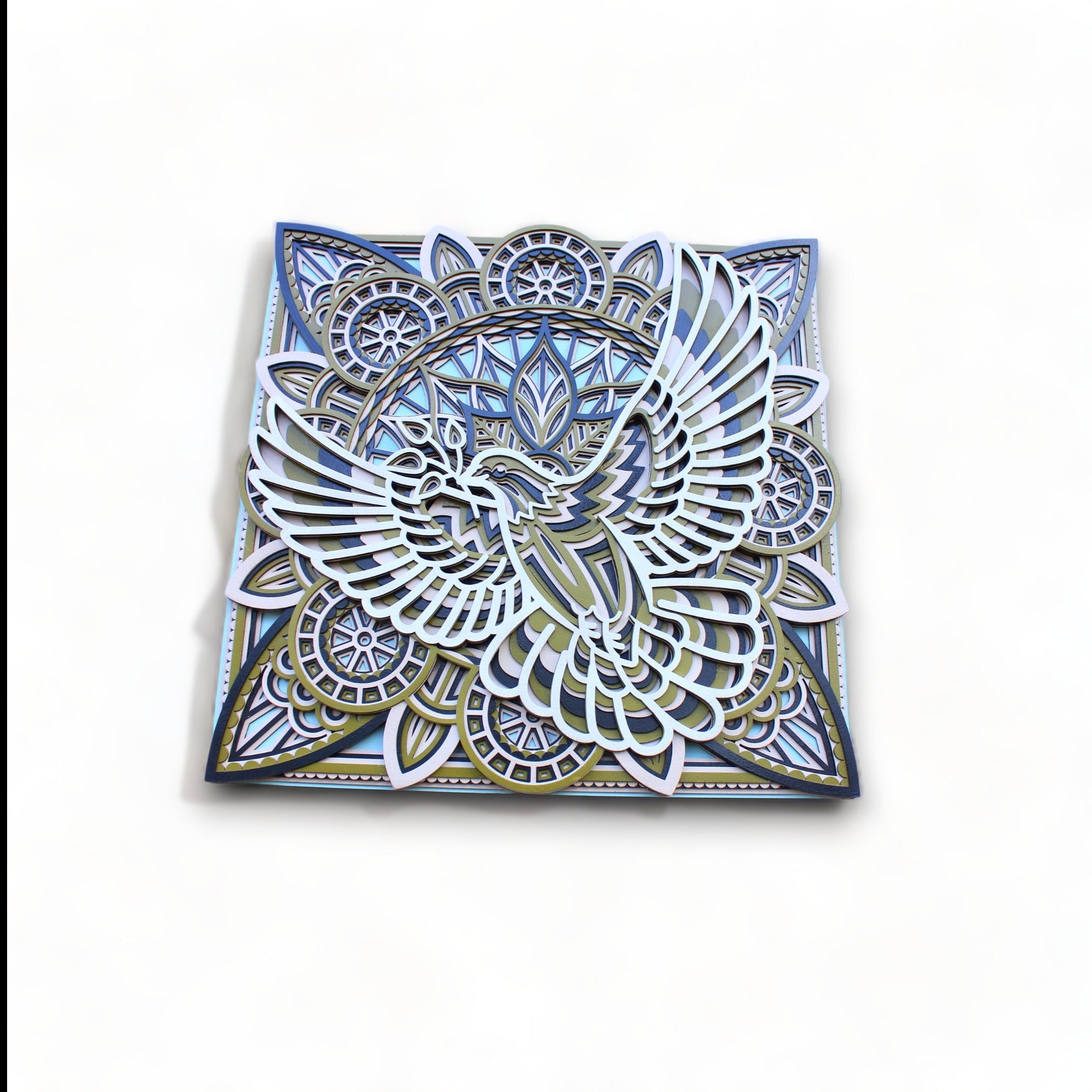 Dove Manda Wall Art- Symbol of Freedom, Spiritual Gift, Home Decor, Boho