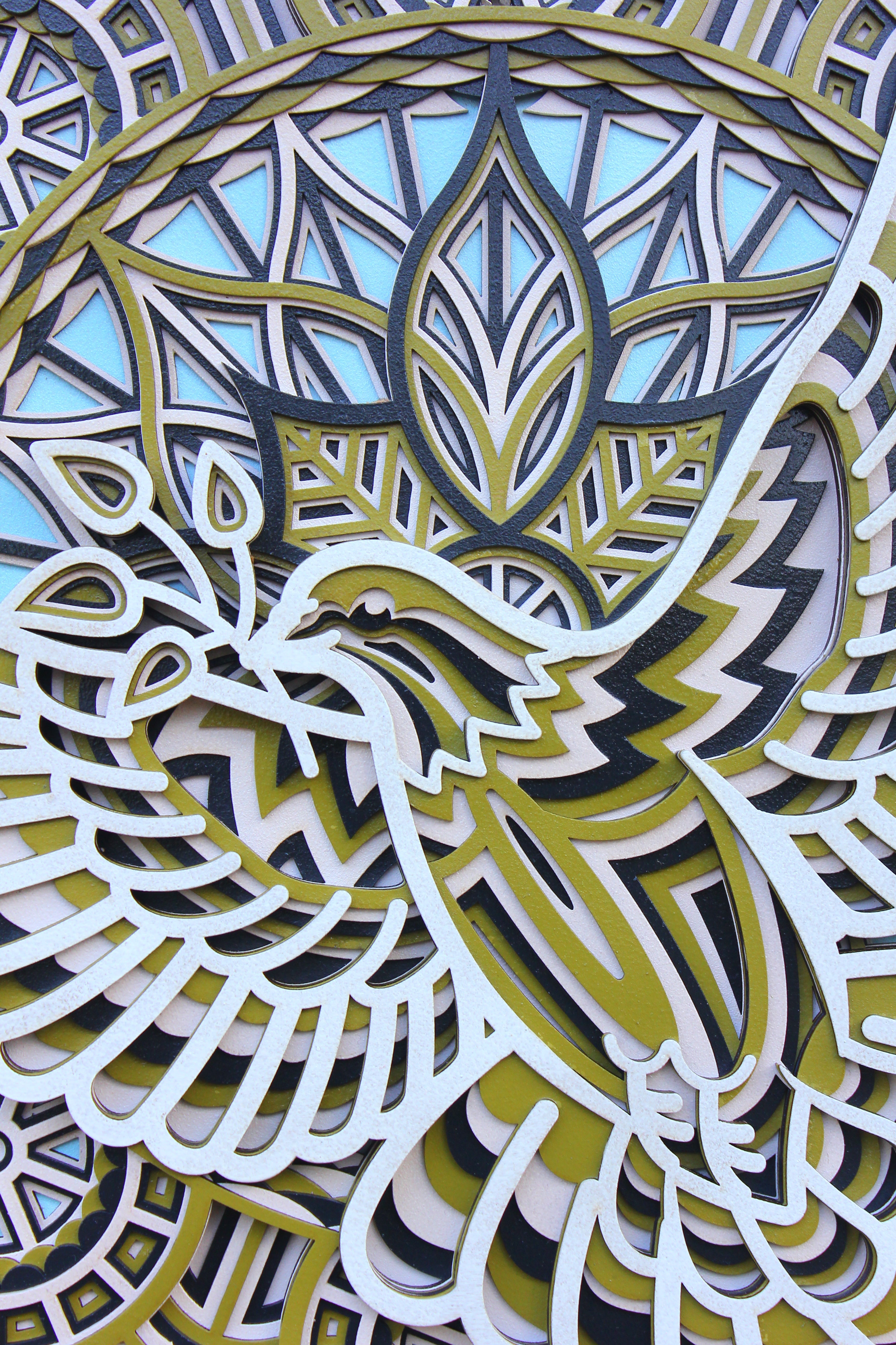 Dove Manda Wall Art- Symbol of Freedom, Spiritual Gift, Home Decor, Boho