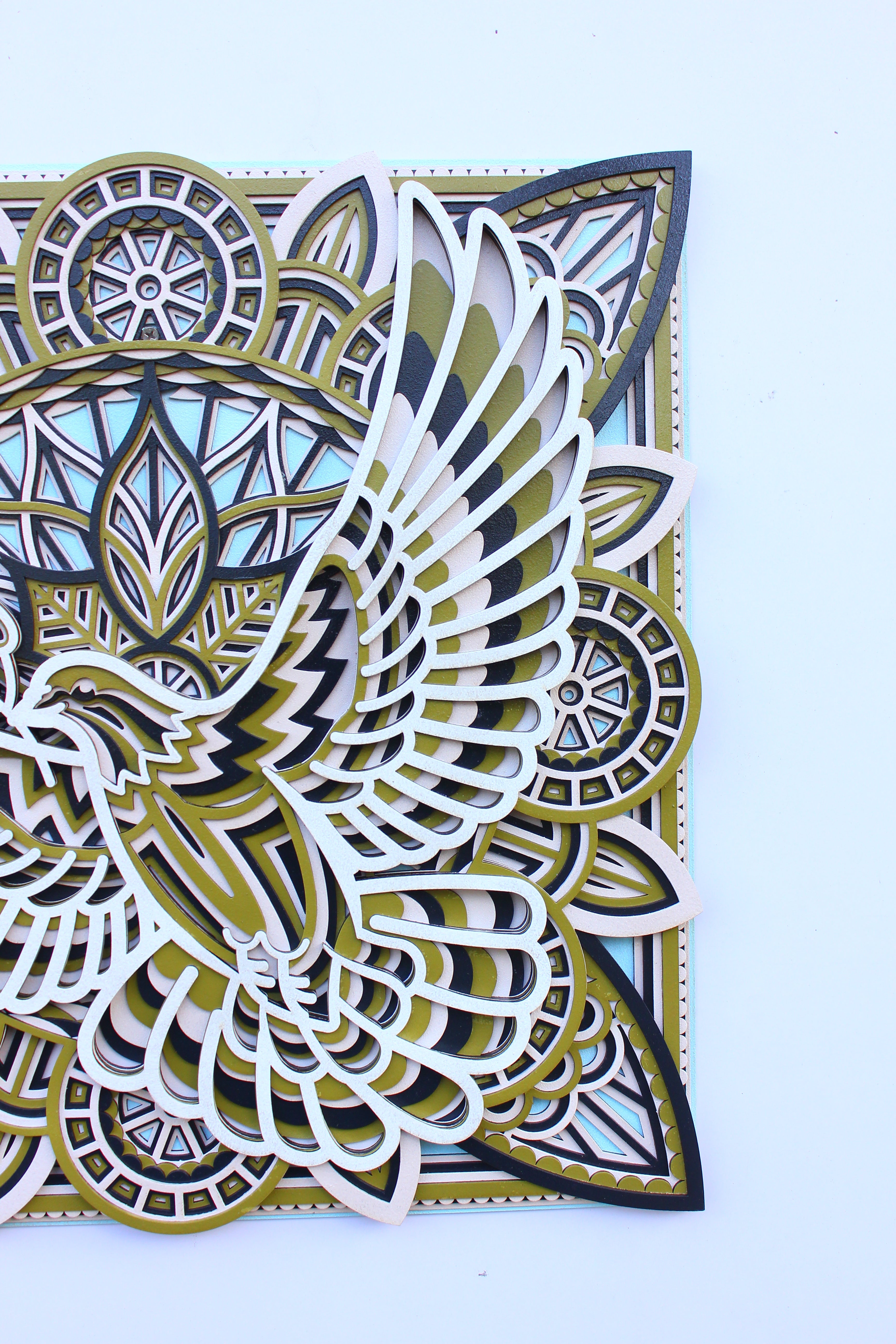 Dove Manda Wall Art- Symbol of Freedom, Spiritual Gift, Home Decor, Boho