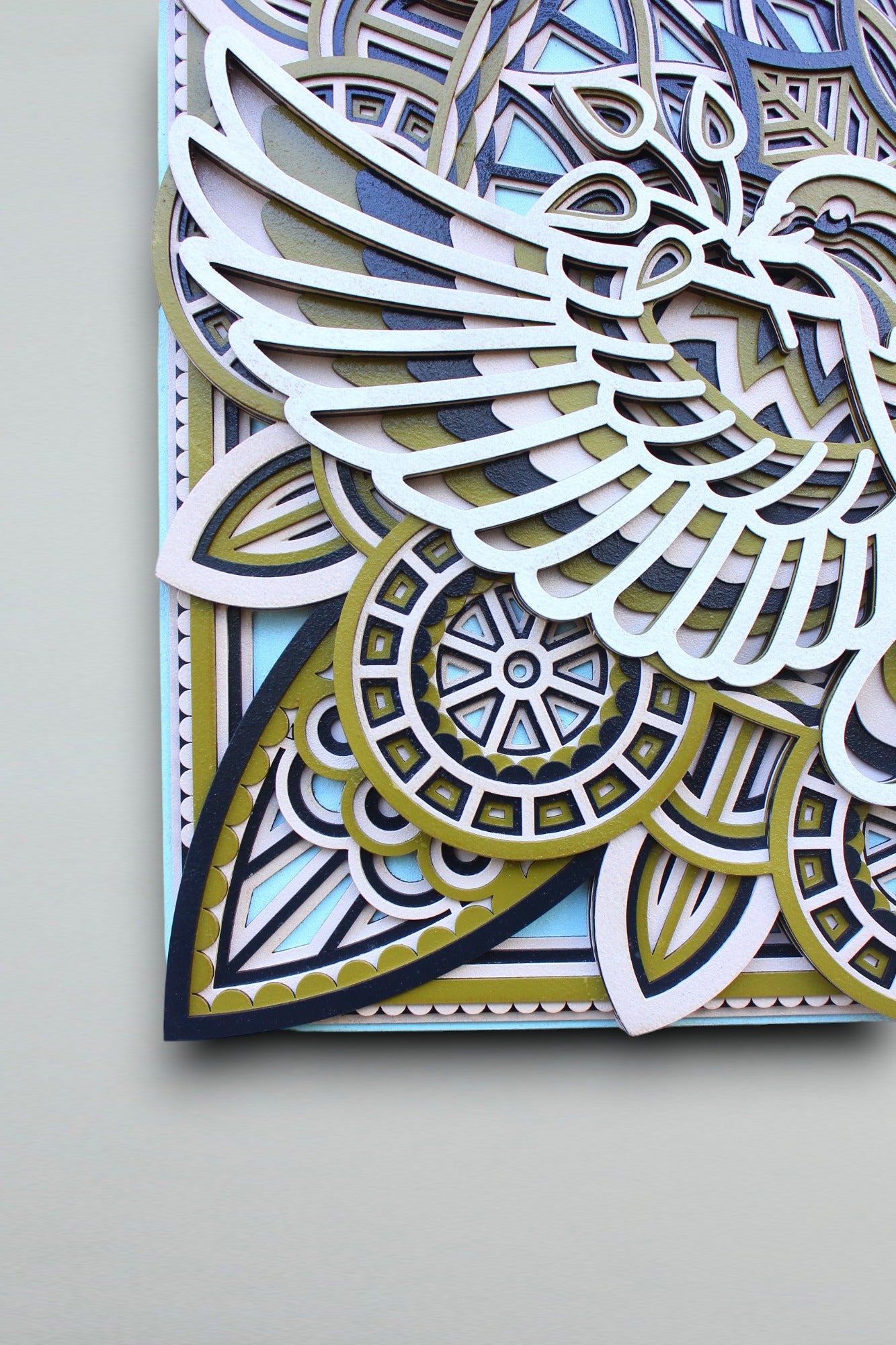 Dove Manda Wall Art- Symbol of Freedom, Spiritual Gift, Home Decor, Boho