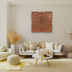 Square Traditional 3 tome Wooden Mandala Art Wall Hanging- Decor, Living room, Study, Studio, Gift