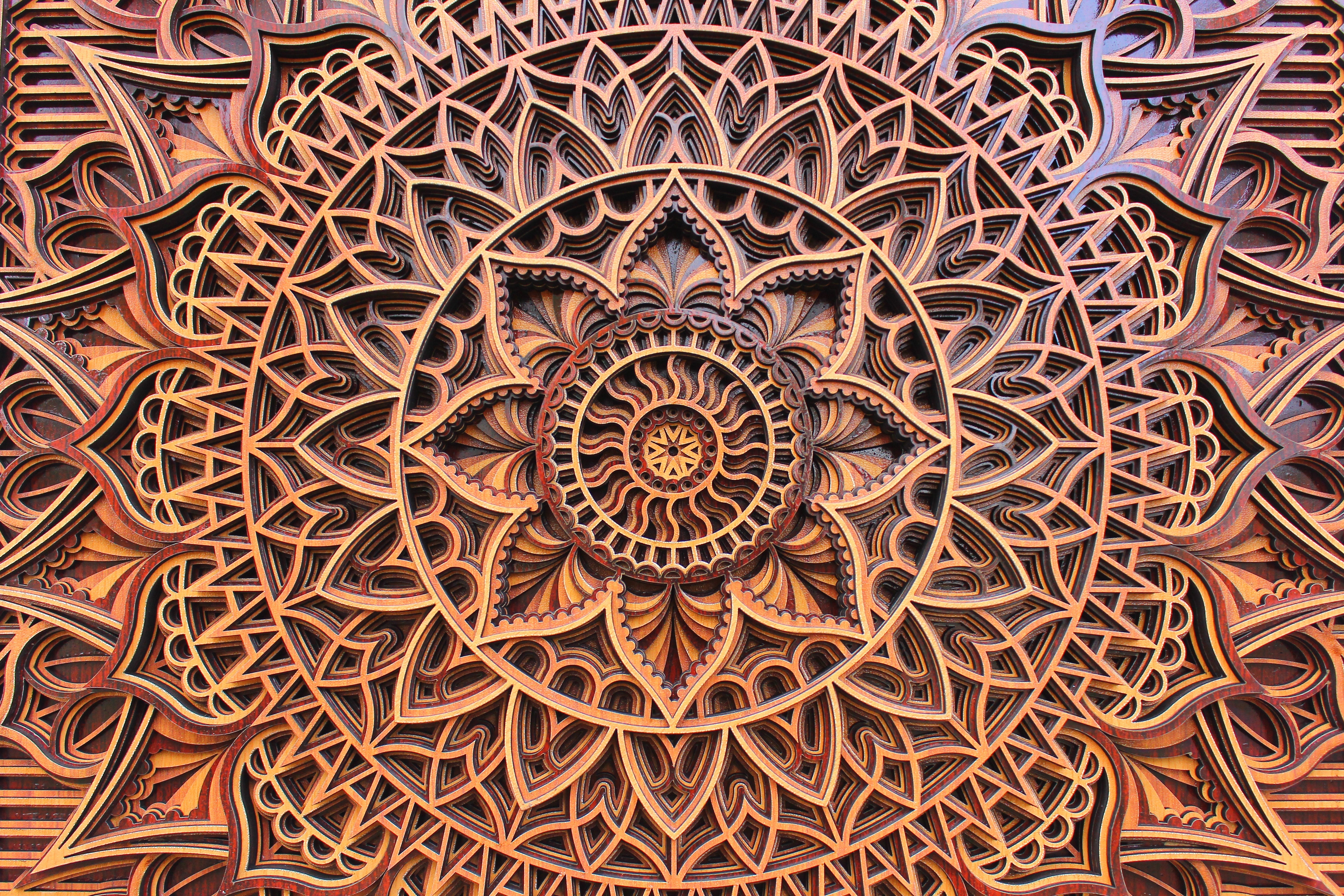 Square Traditional 3 tome Wooden Mandala Art Wall Hanging- Decor, Living room, Study, Studio, Gift