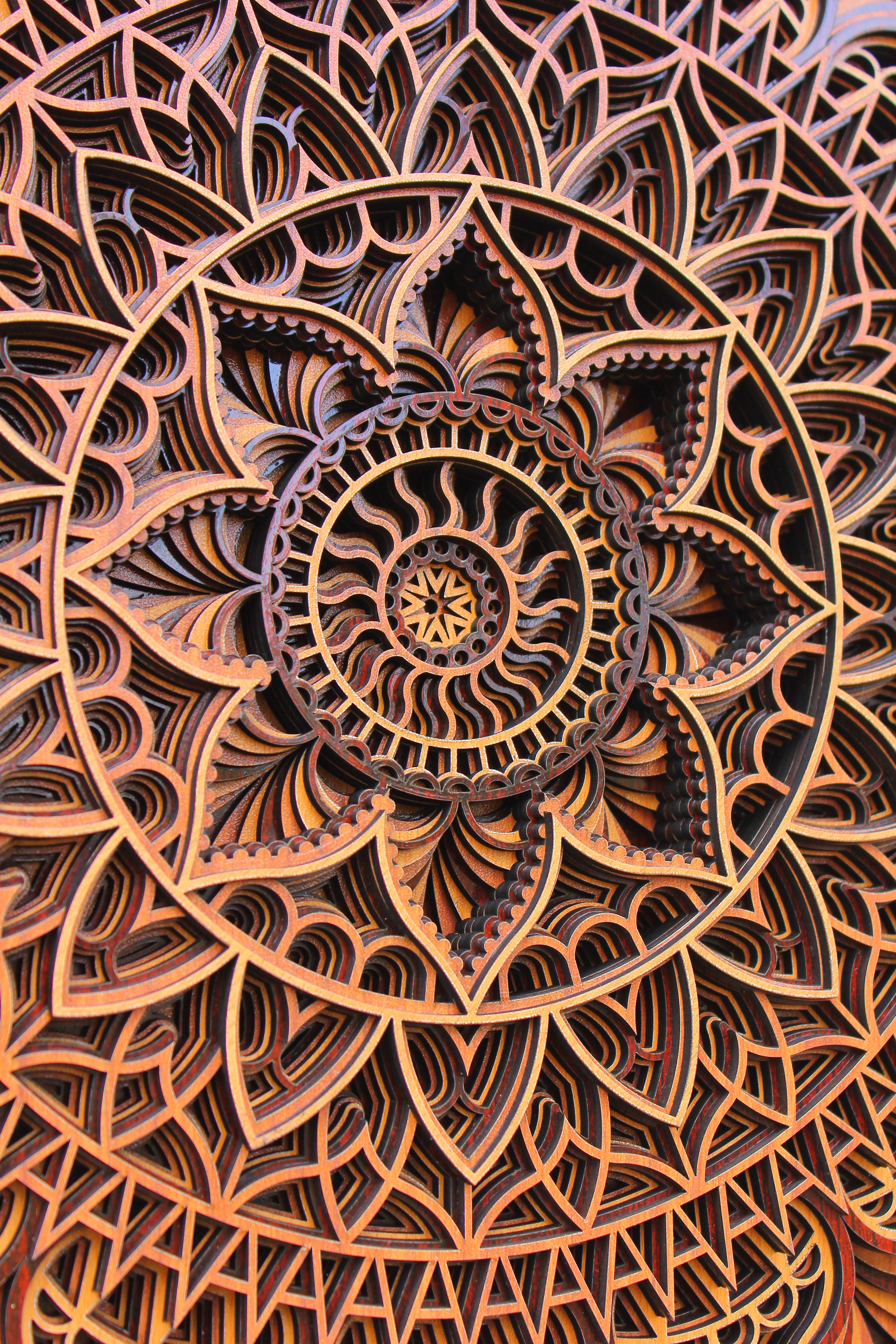 Square Traditional 3 tome Wooden Mandala Art Wall Hanging- Decor, Living room, Study, Studio, Gift