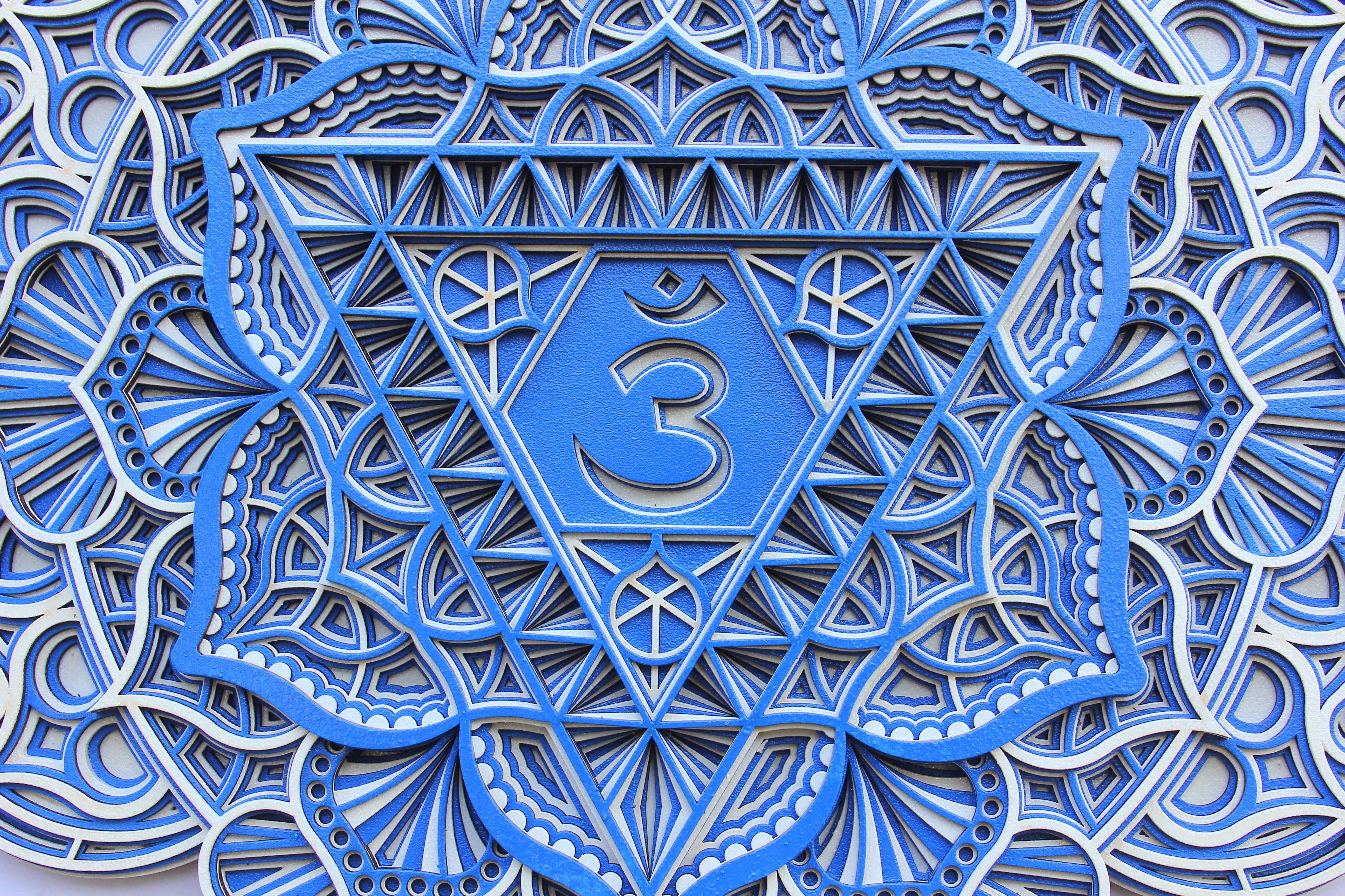 Third Eye Chakra Mandala Wall Art- Healing, Reiki, Yoga, Meditation, Spiritual Gift, Yoga Studio, Living Room