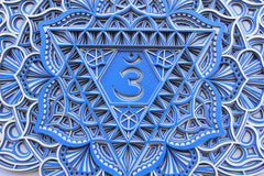 Third Eye Chakra Mandala Wall Art- Healing, Reiki, Yoga, Meditation, Spiritual Gift, Yoga Studio, Living Room