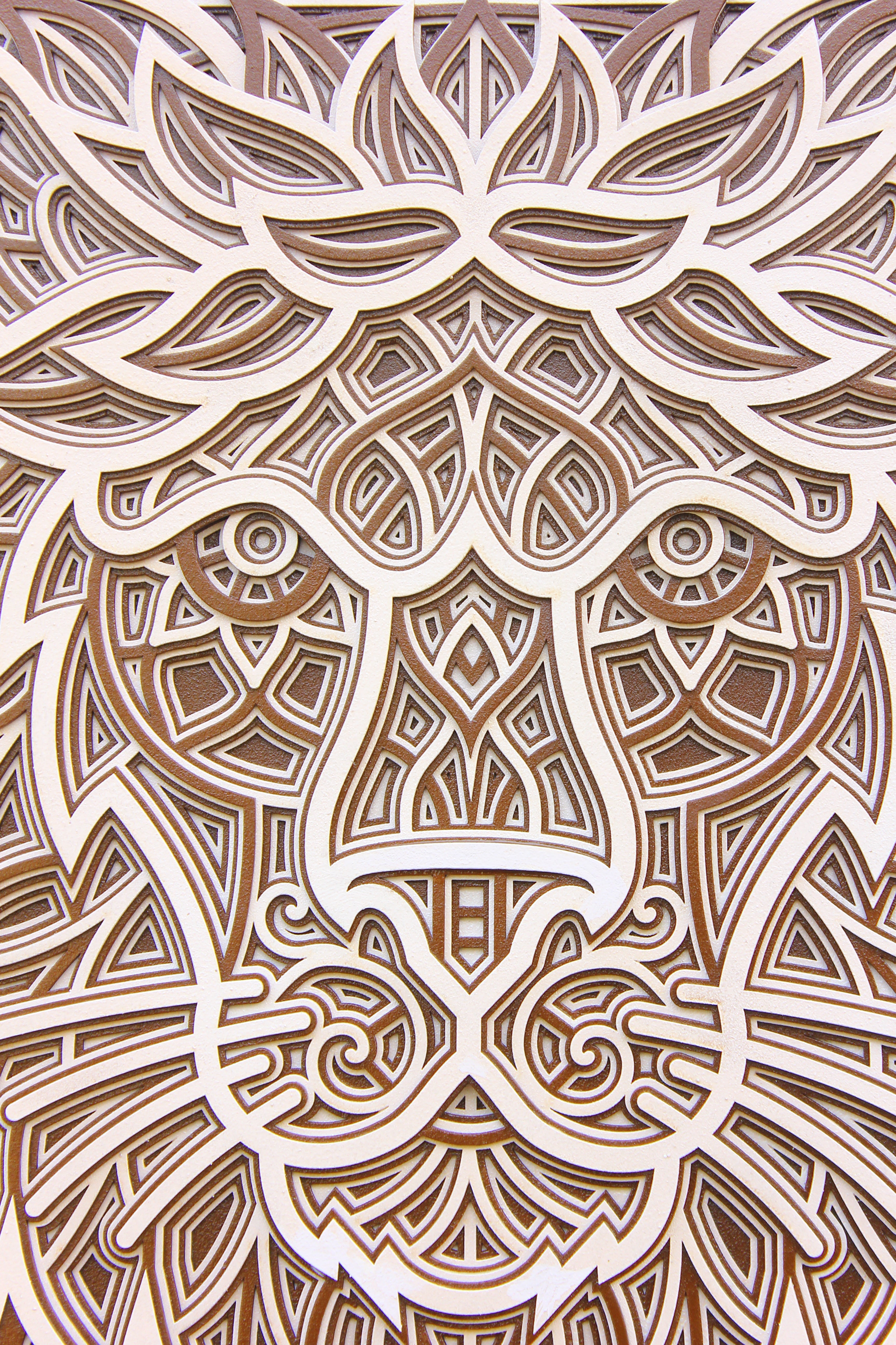 3D Lion Head Square- 10 Layers