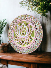 Lotus Flower Colored, Artisan Mandala Wall hanging, Gift, Spiritual awakening