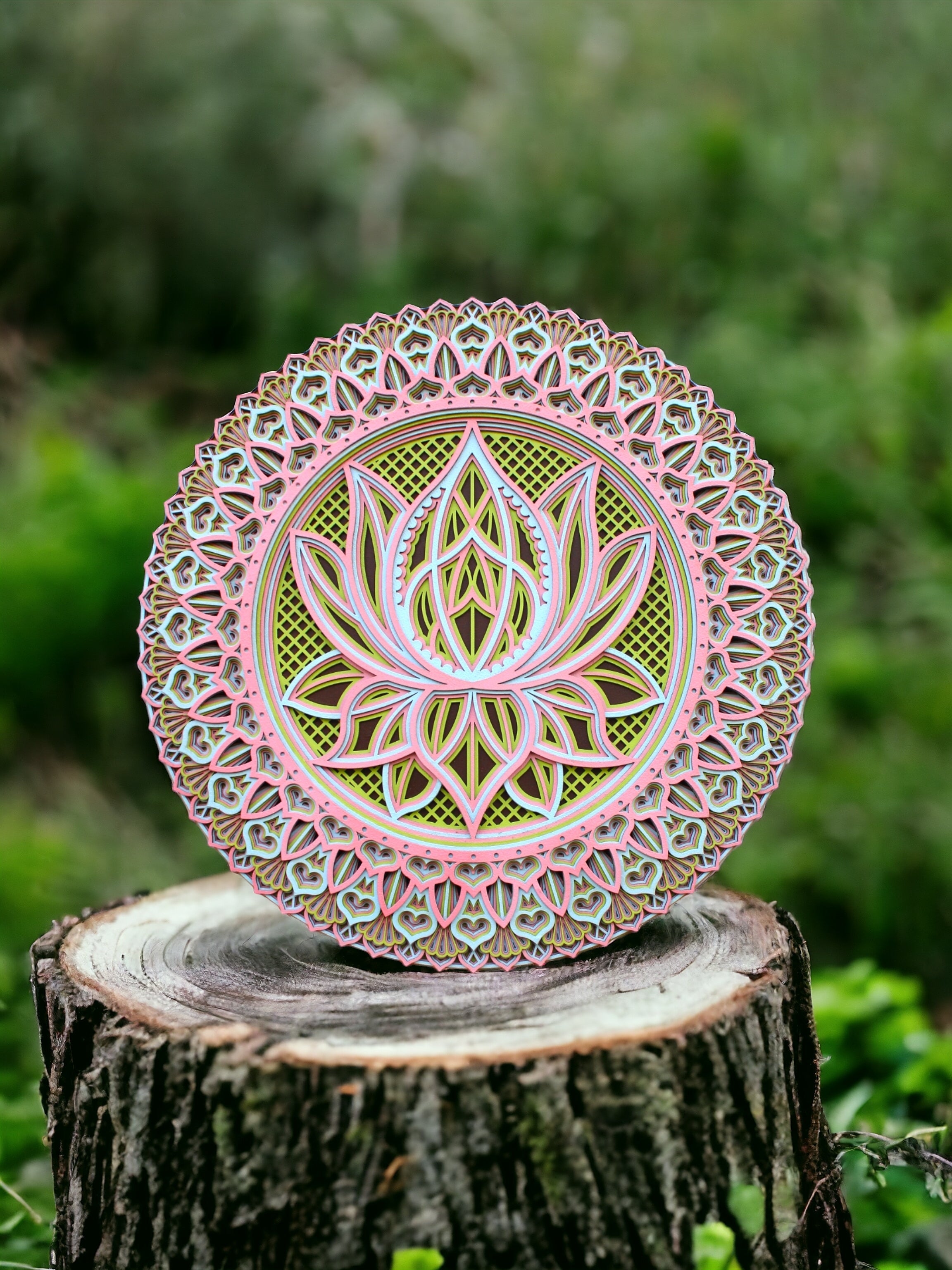 Lotus Flower Colored, Artisan Mandala Wall hanging, Gift, Spiritual awakening