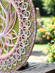 Lotus Flower Colored, Artisan Mandala Wall hanging, Gift, Spiritual awakening