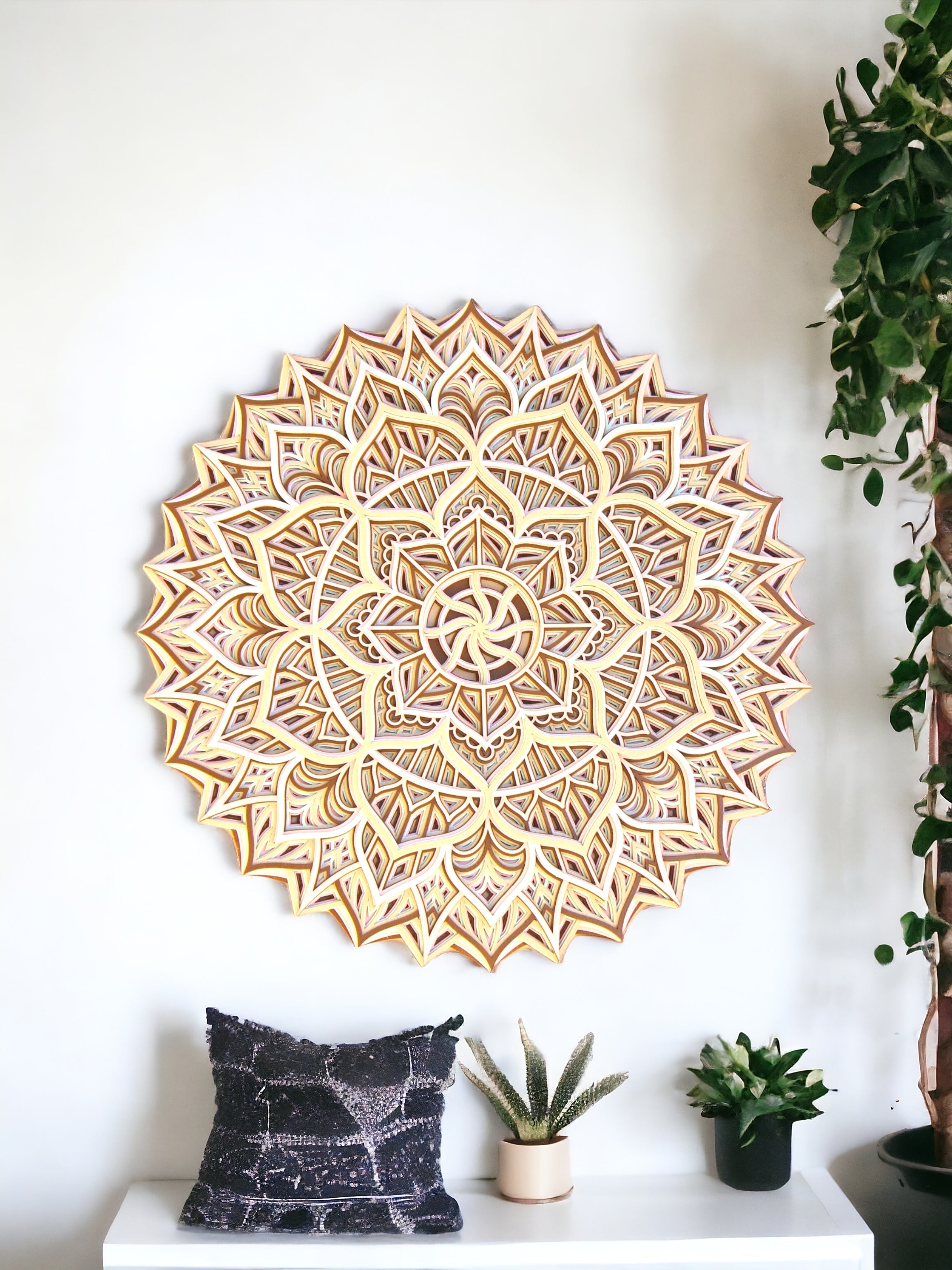 Mandala Wall Art- Peace, Spiritual awakening, Decor, Yoga studio, Living Room, Gift