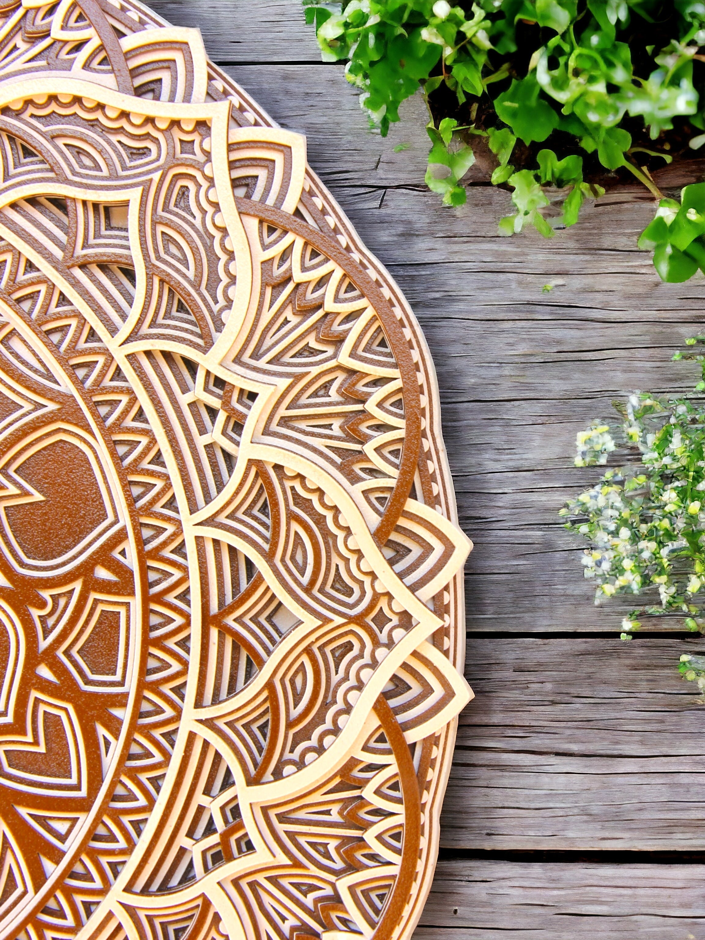 Yin And Yeng - Wooden Handmade Mandala, Yin Yang Wall Art, Spiritual Home Decor, Housewarming Gift, Natural Wood Wall Hanging, Meditation Altar Zen Art, Spiritual