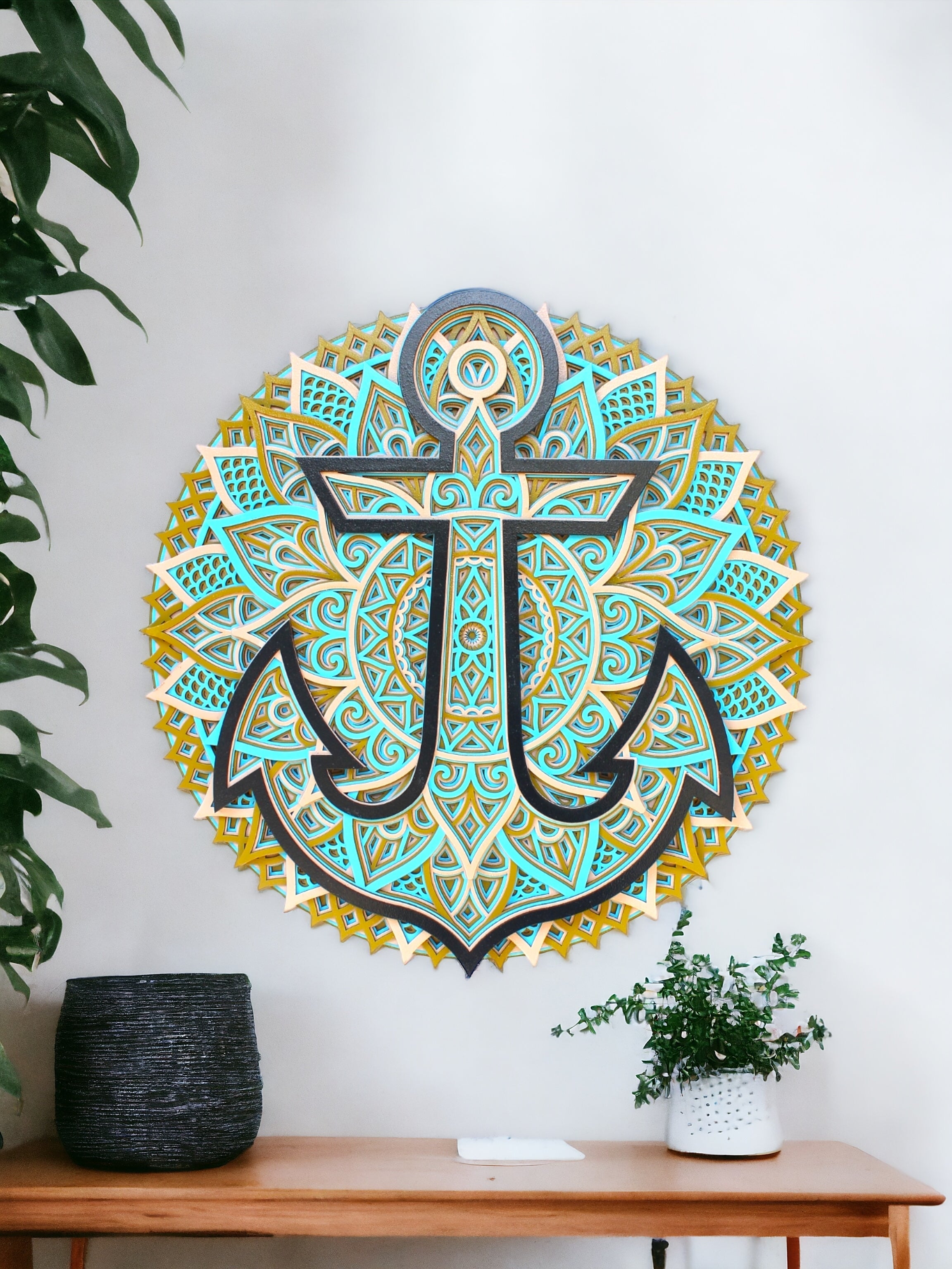 Wooden Anchor Mandala Wall Hanging. Home Decor, Spiritual gift
