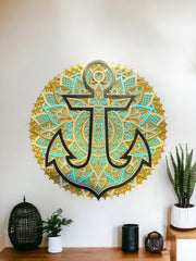Wooden Anchor Mandala Wall Hanging. Home Decor, Spiritual gift