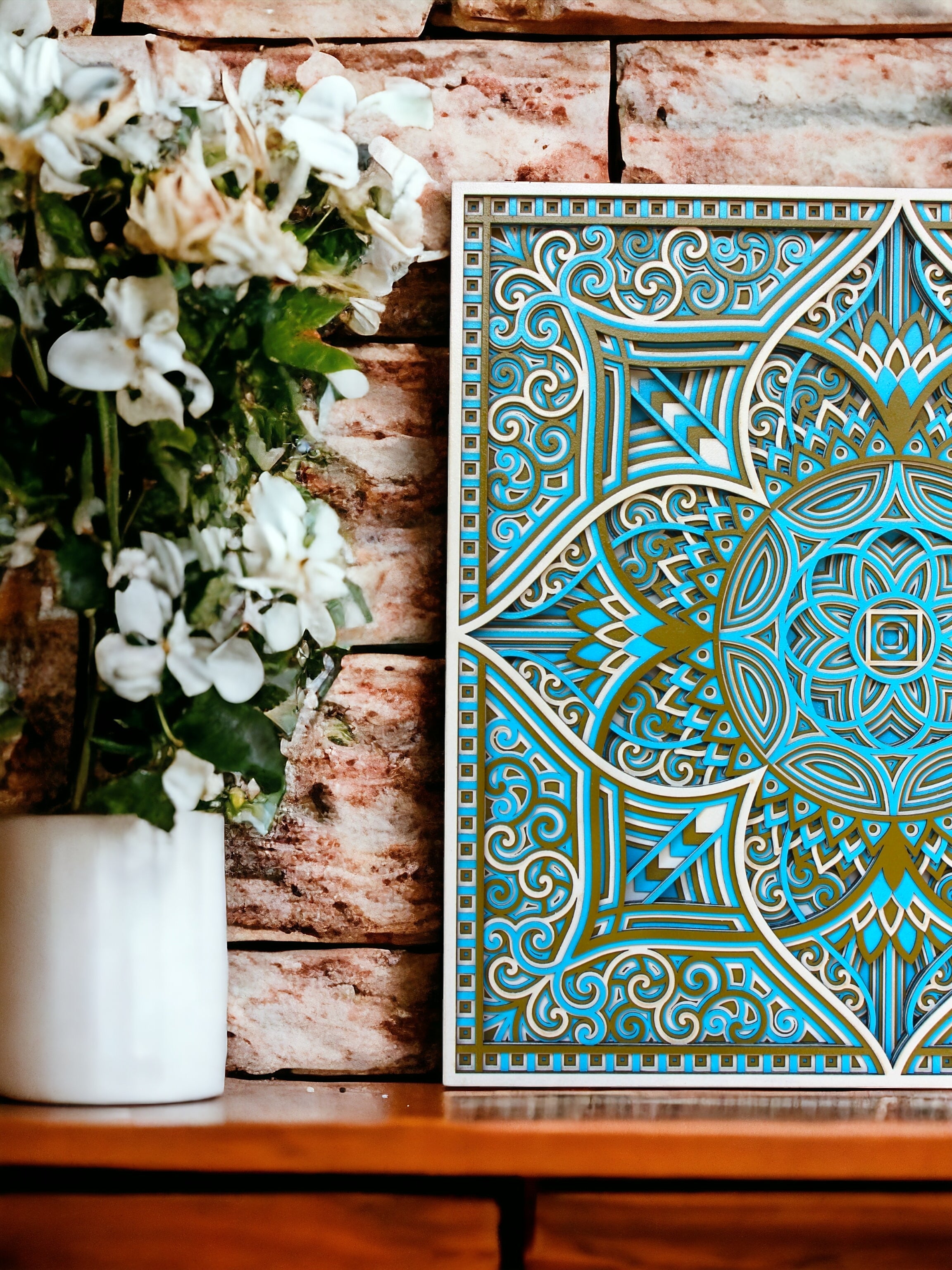 Tricolour Flower Sinri Square - 12 Layers