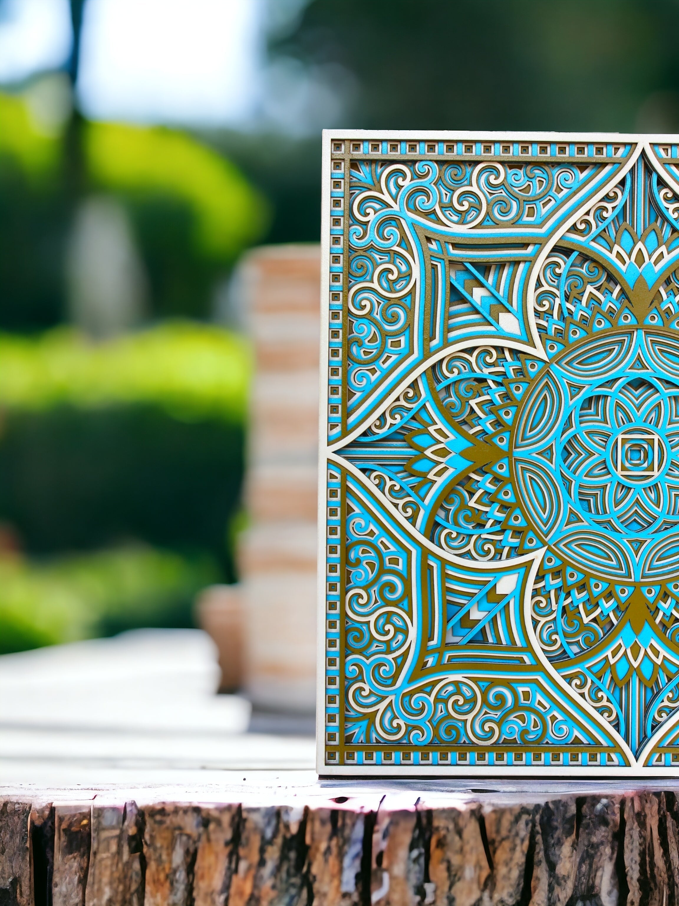 Tricolour Flower Sinri Square - 12 Layers